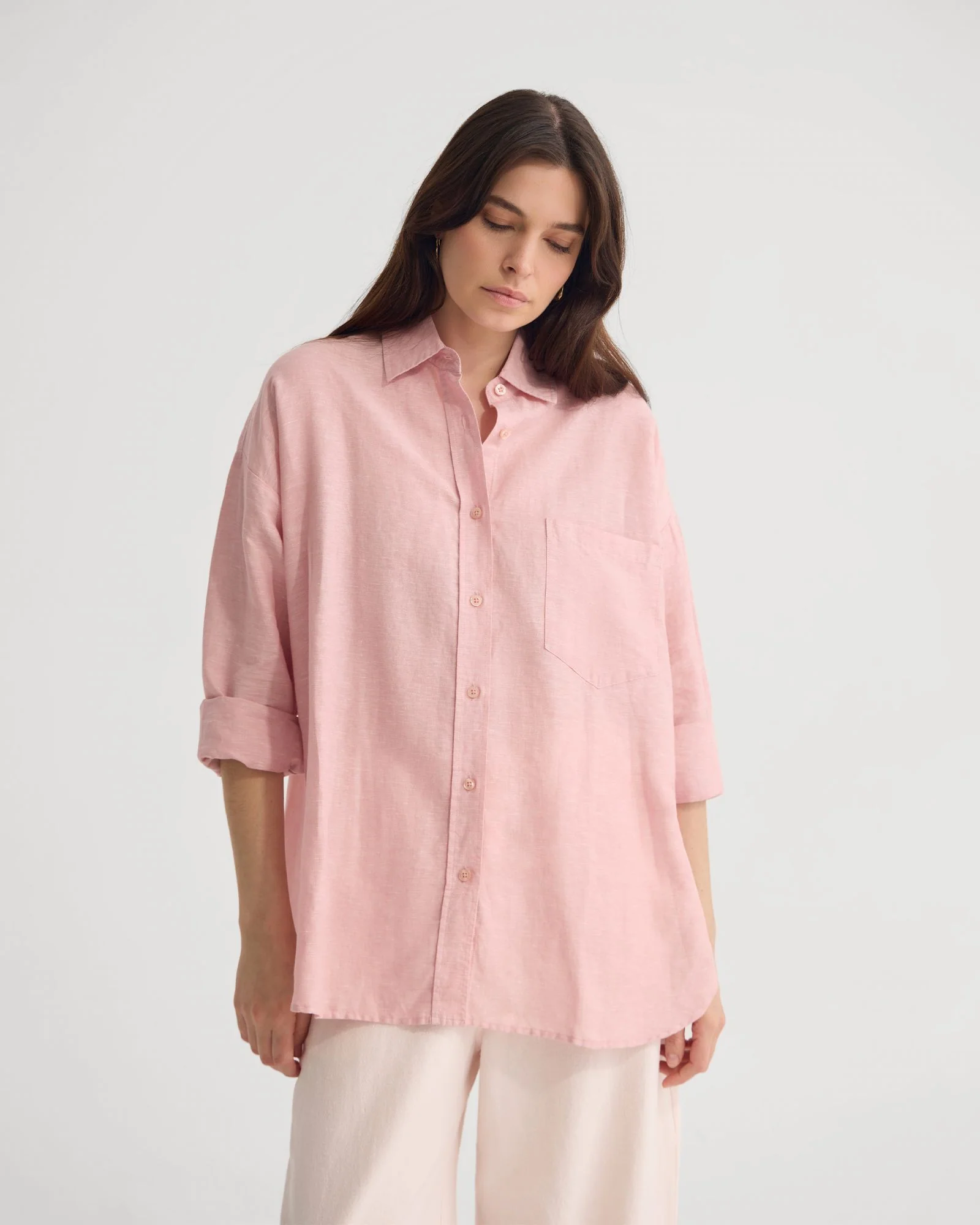 Erika Washed Casual Linen Shirt - Image 12