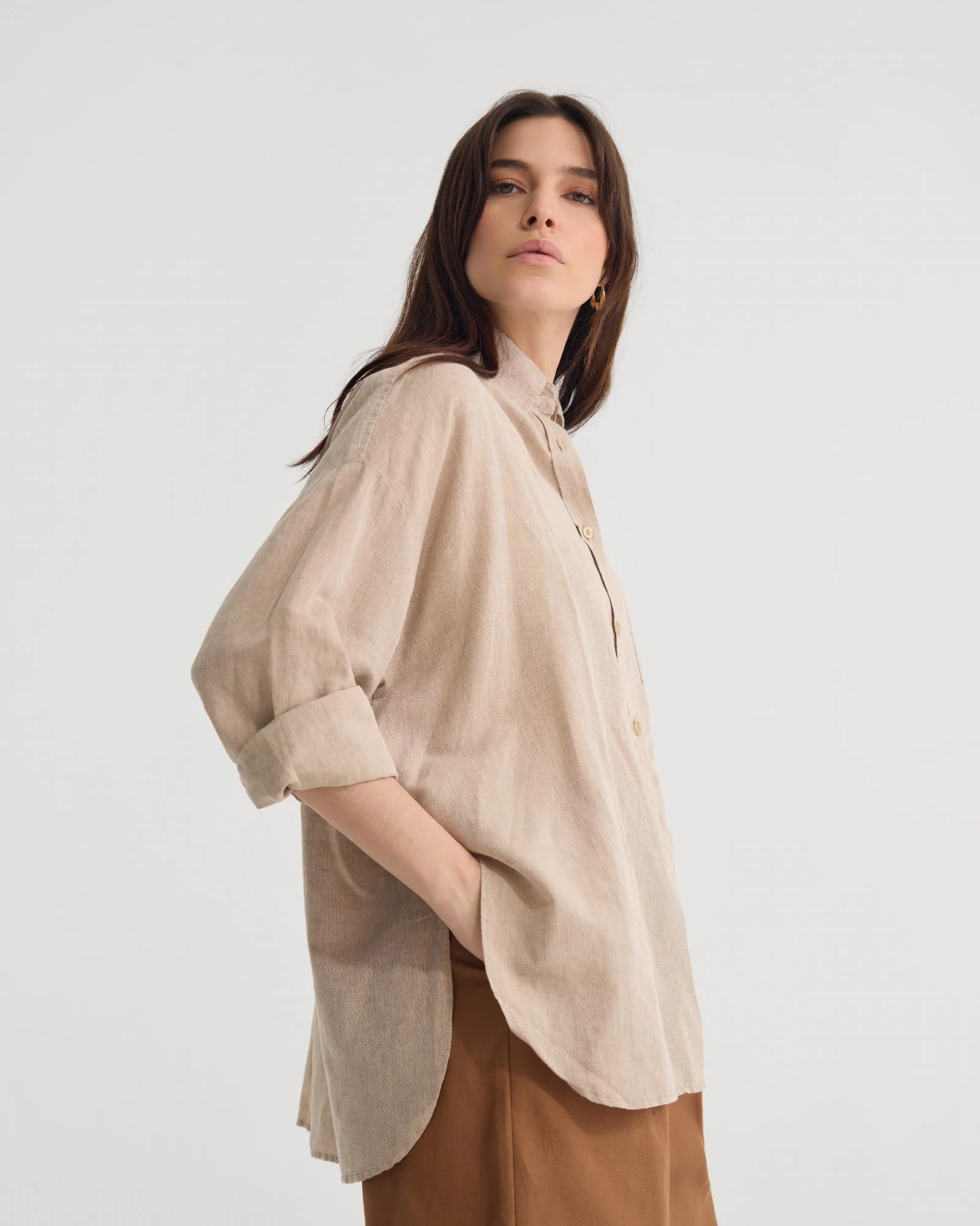 Erika Washed Casual Linen Shirt - Image 15