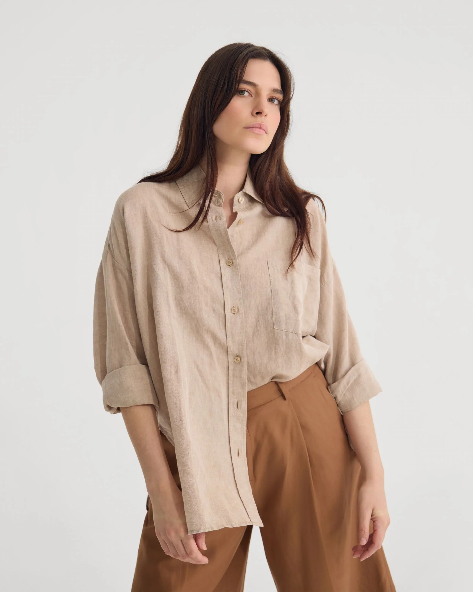 Erika Washed Casual Linen Shirt - Image 17