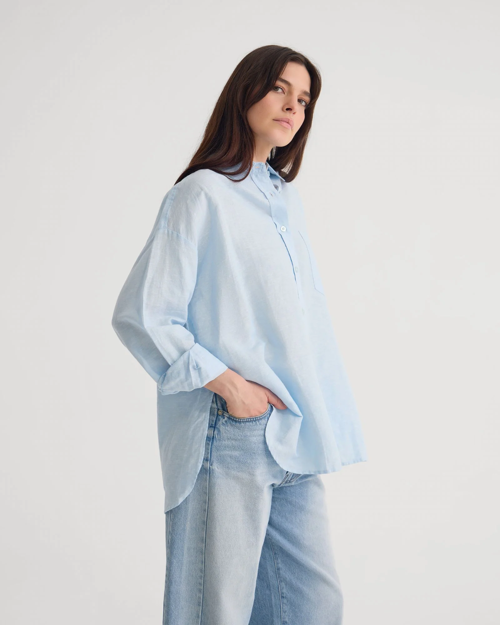 Erika Washed Casual Linen Shirt - Image 2