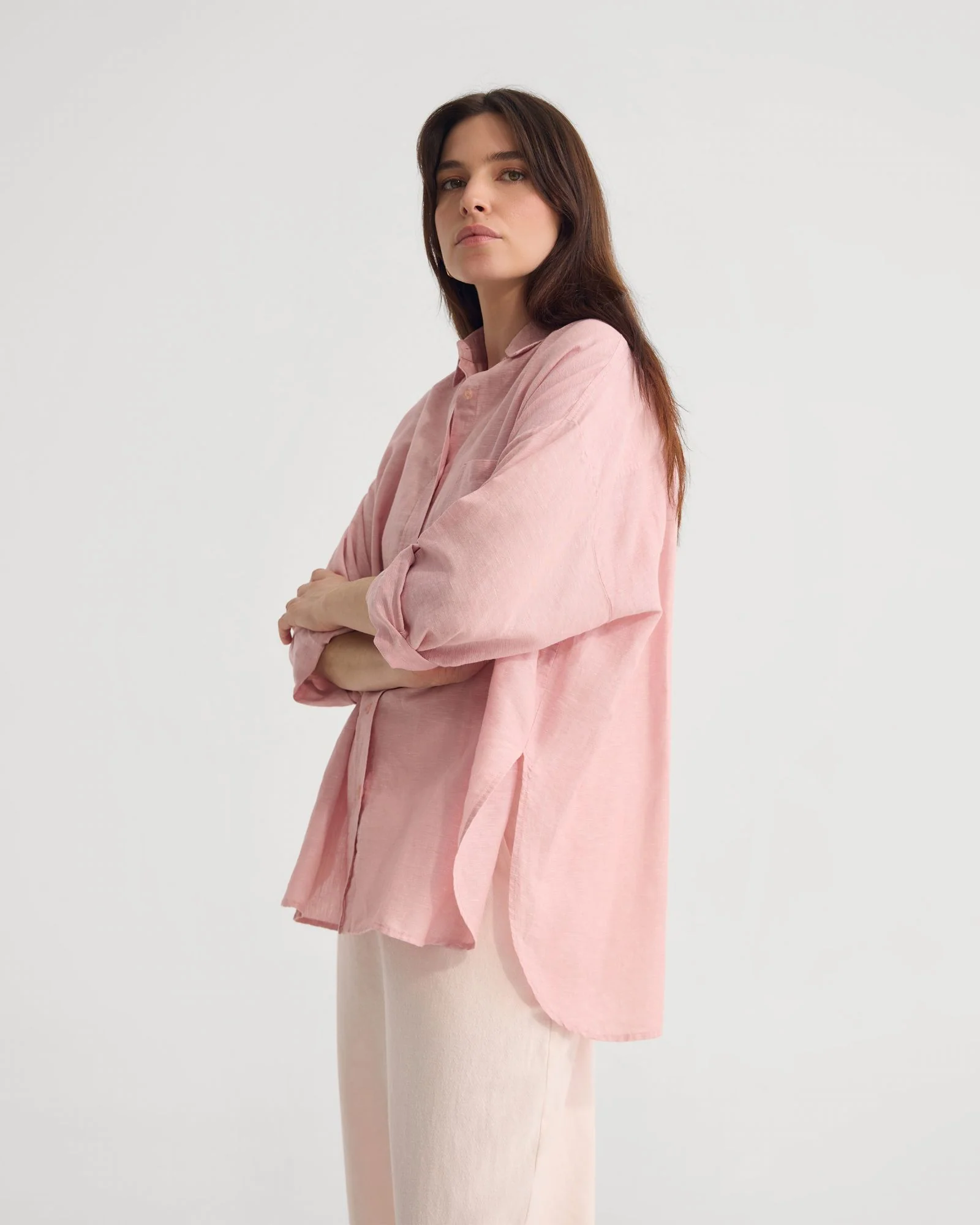 Erika Washed Casual Linen Shirt - Image 9