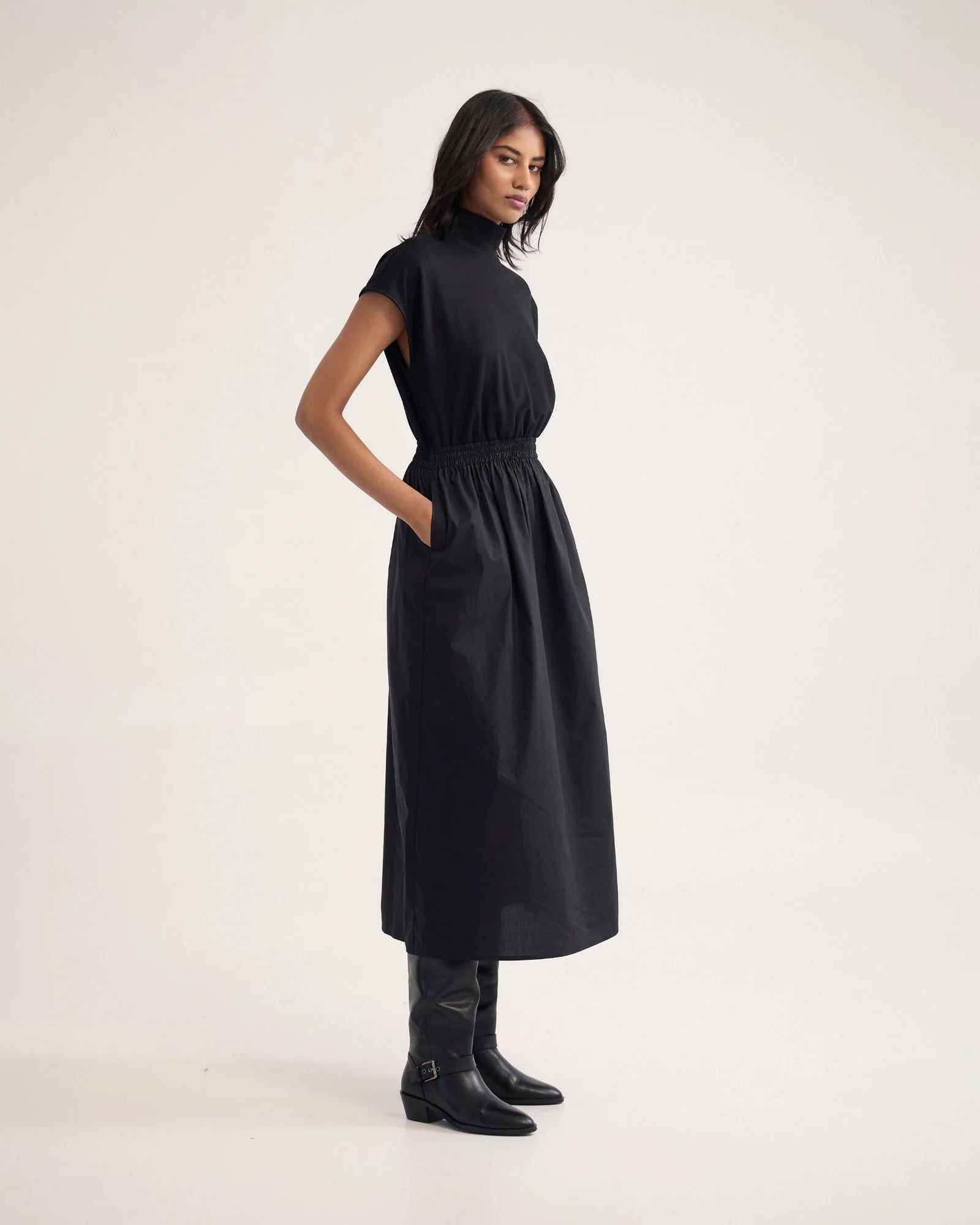 Esrealla High Collar Dress - Image 3