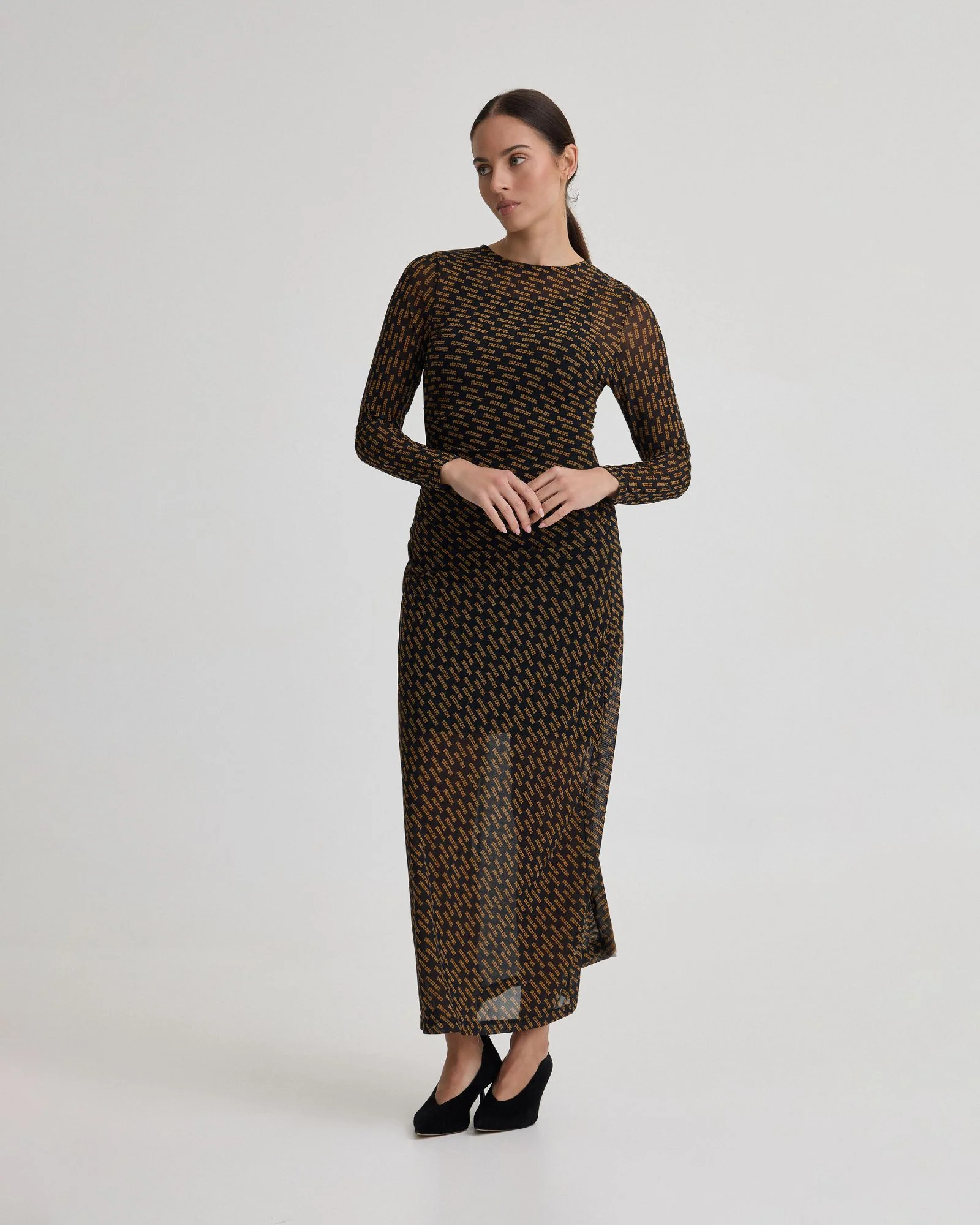 Eve Mesh Printed Dress - Image 5