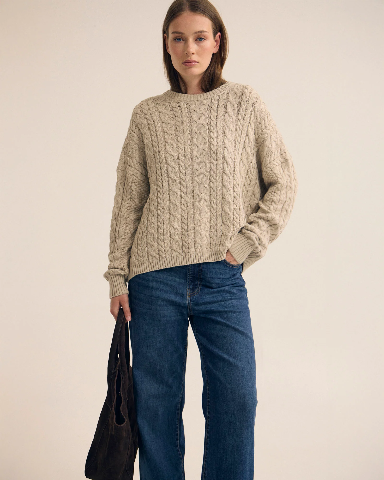 Evie Cable Knit Crew Neck - Image 2