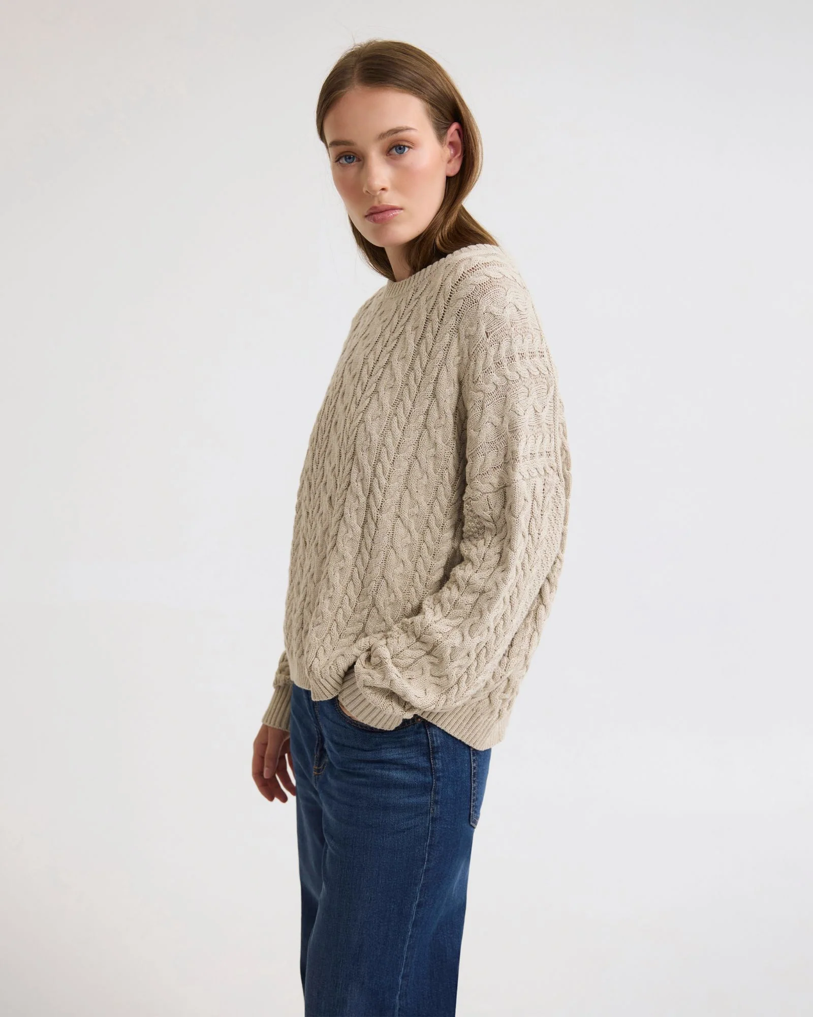 Evie Cable Knit Crew Neck - Image 3