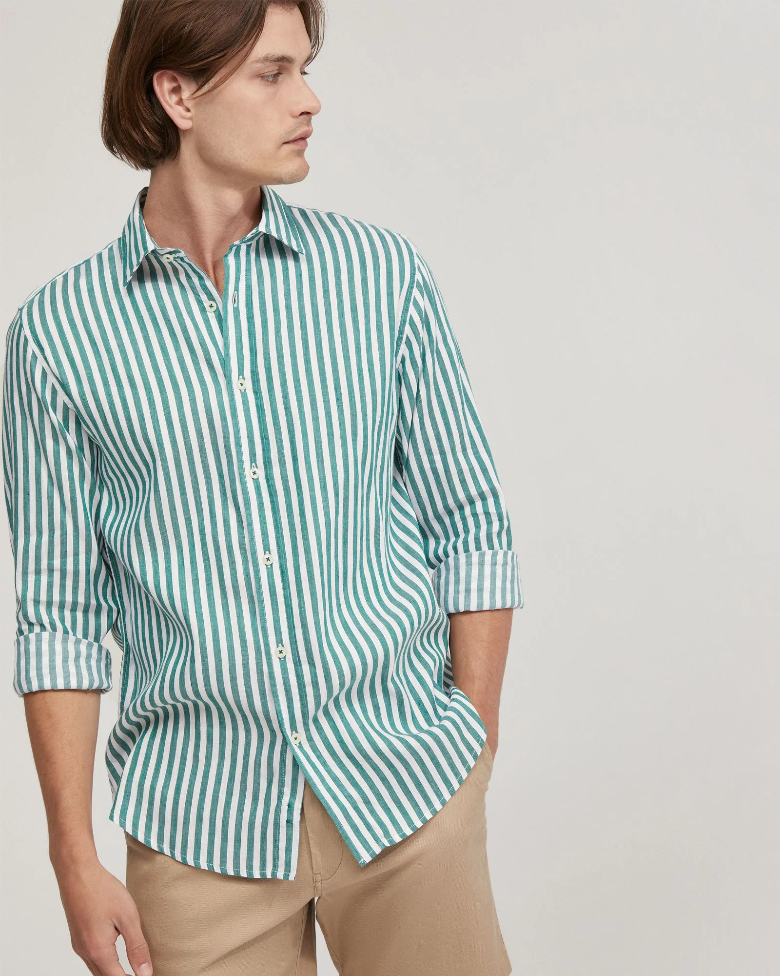 Fergus Linen Striped Shirt - Image 11