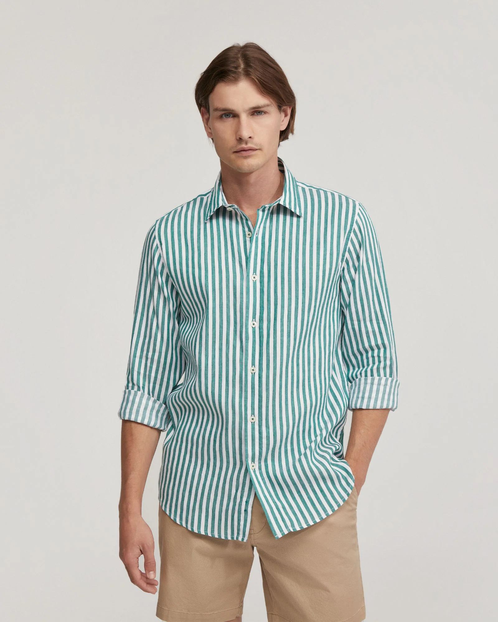 Fergus Linen Striped Shirt - Image 12