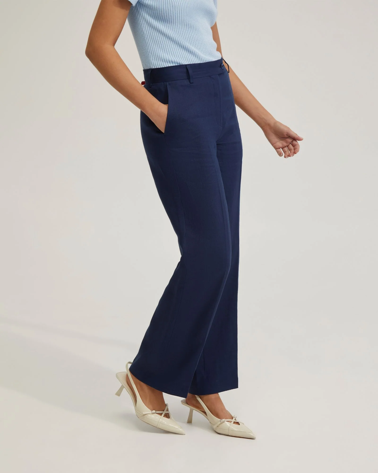 Gigi Ajustable Waist Linen Pants - Image 7