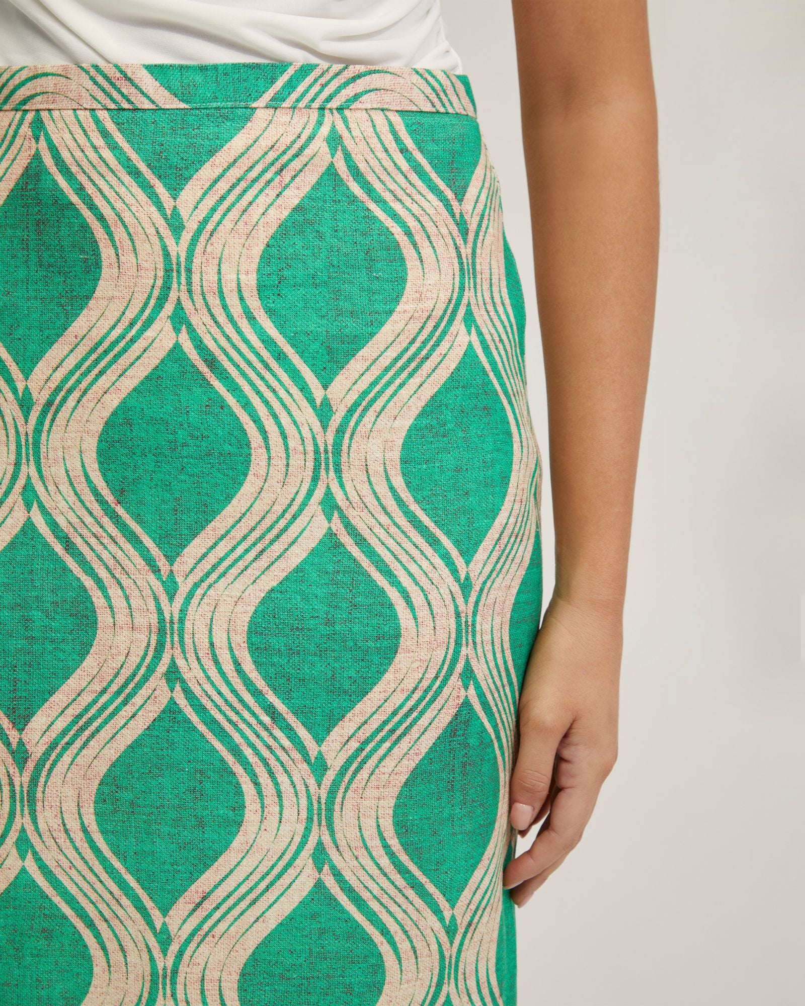 Grechen Linen Blend Printed Skirt - Image 6