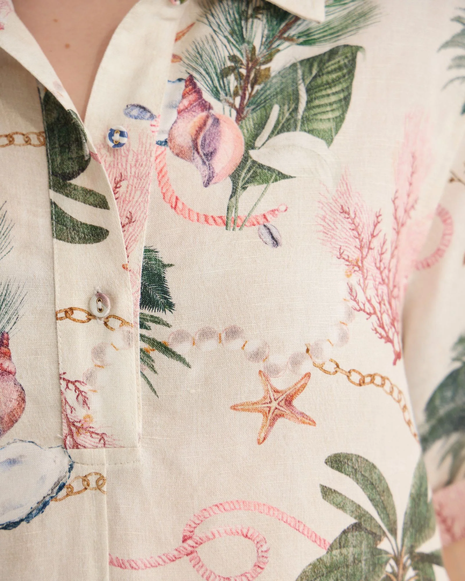 Milos Printed Linen Mini Dress - Image 7