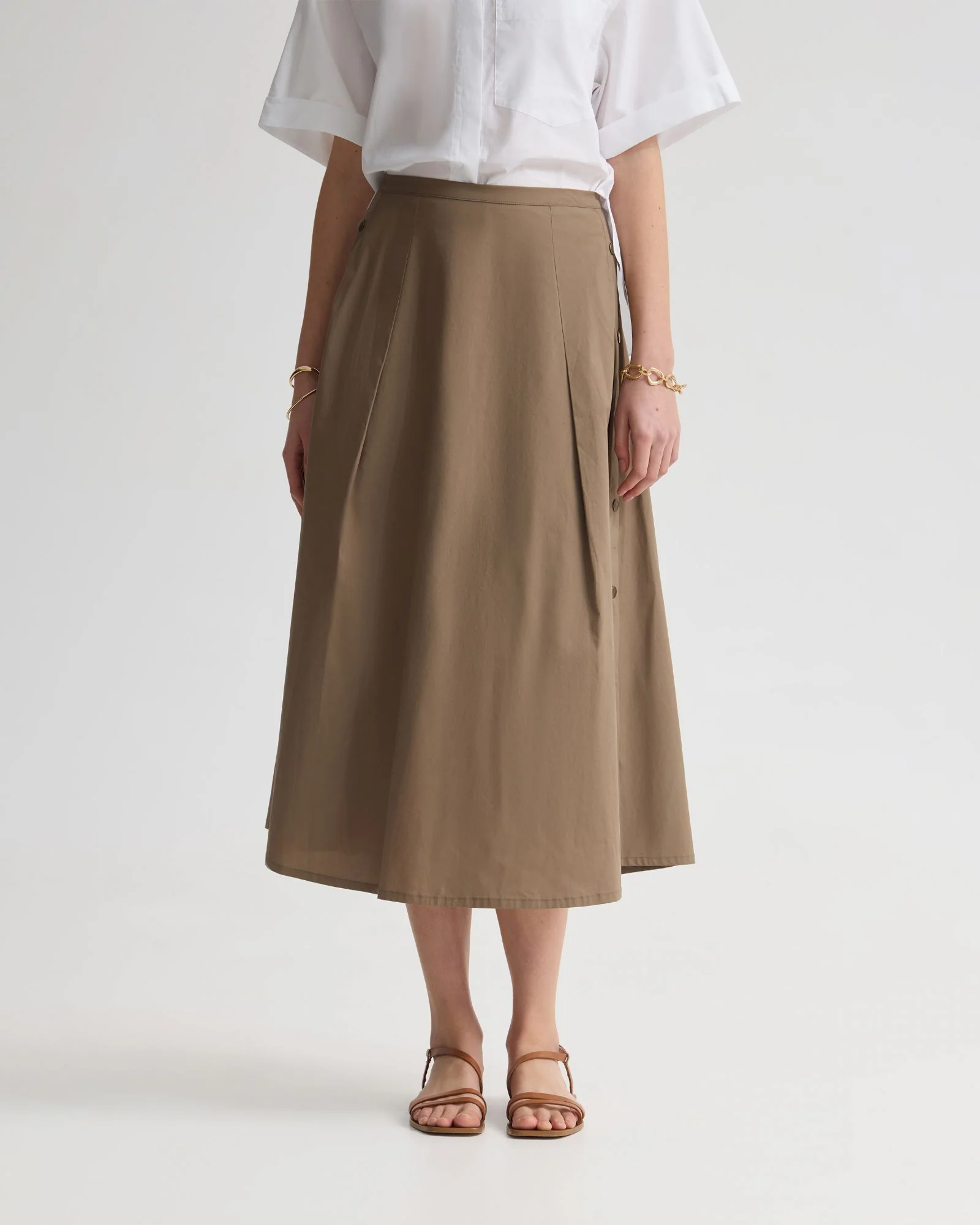 Harlow Snap Midi Skirt