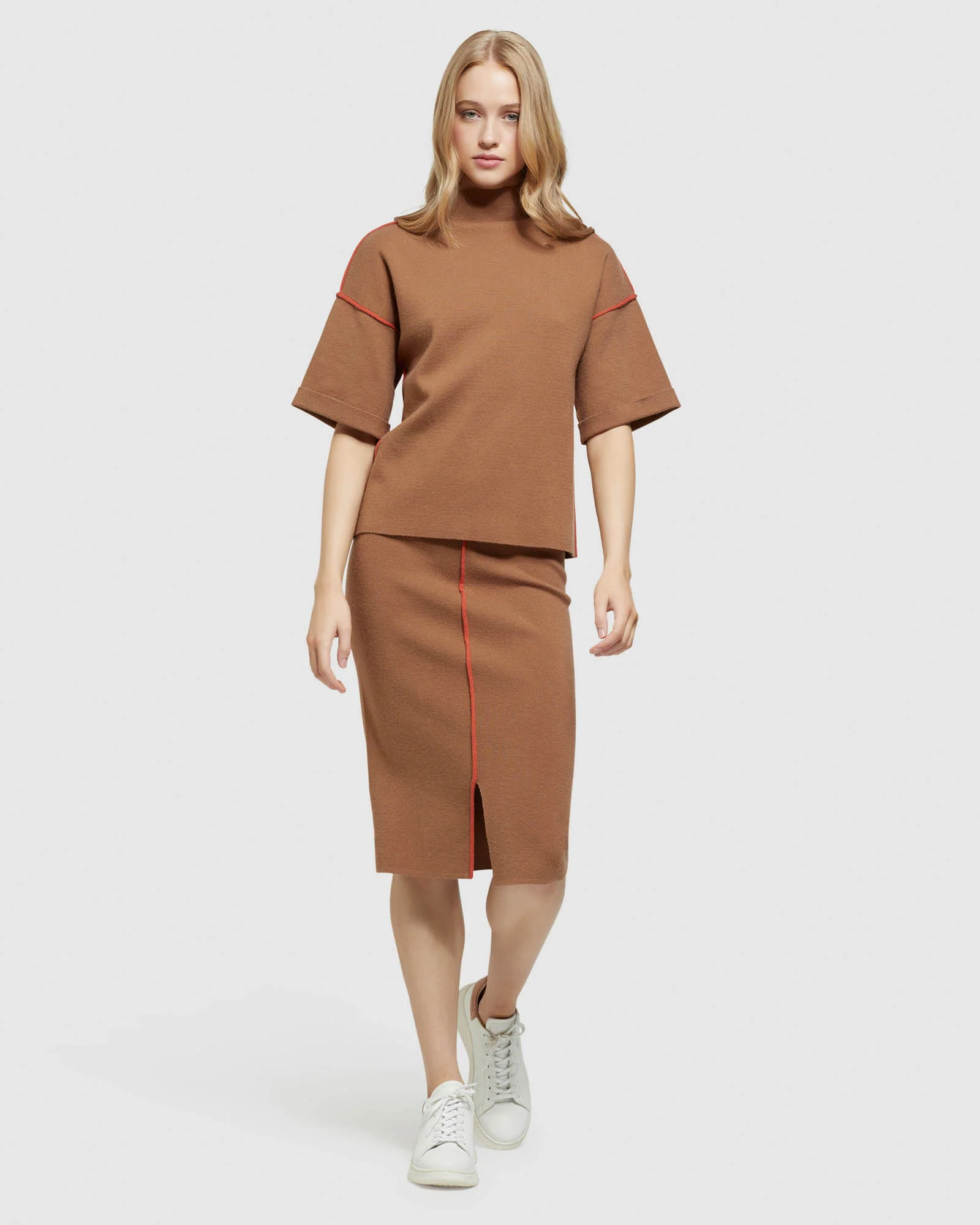 Harper Piping Detail Knit Tube Skirt - Image 13