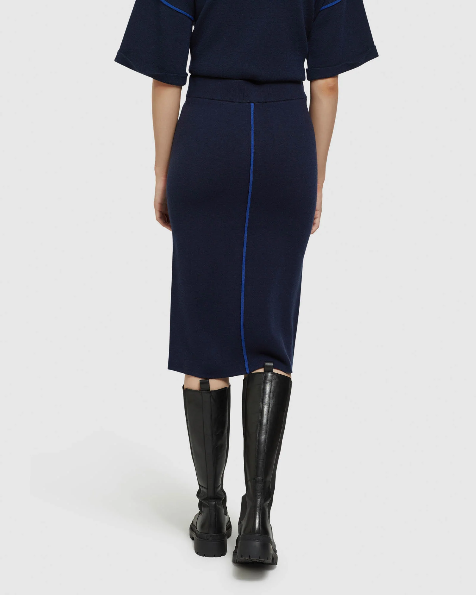 Harper Piping Detail Knit Tube Skirt - Image 3