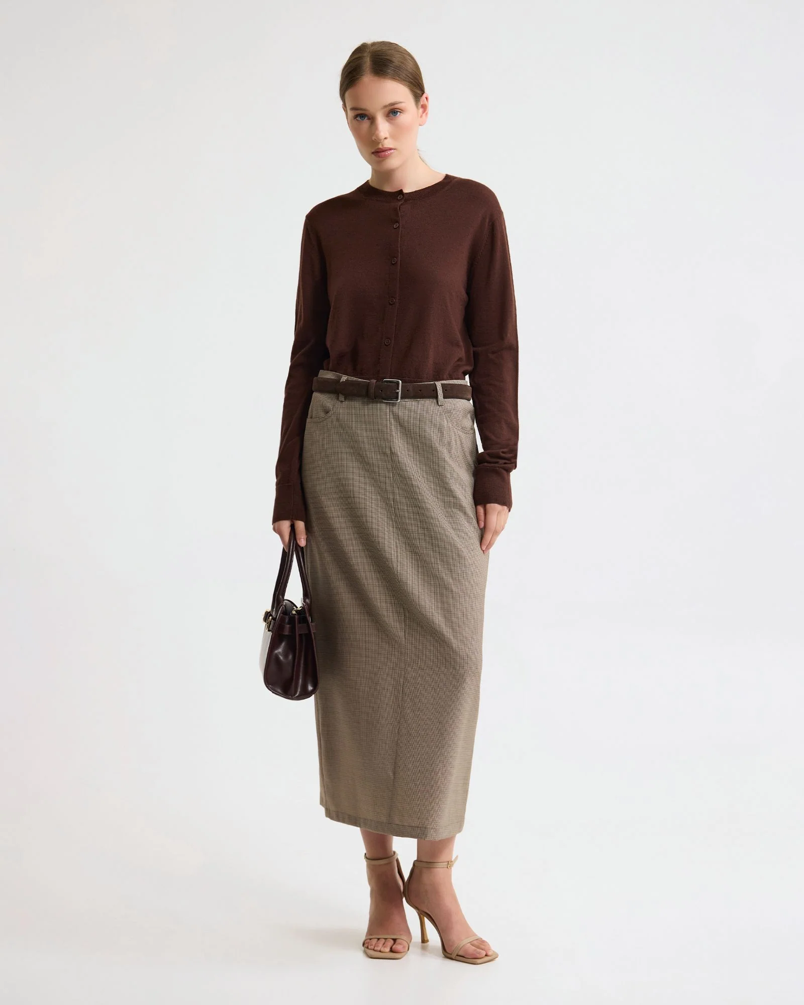 Harper Pure Wool Column Skirt - Image 6