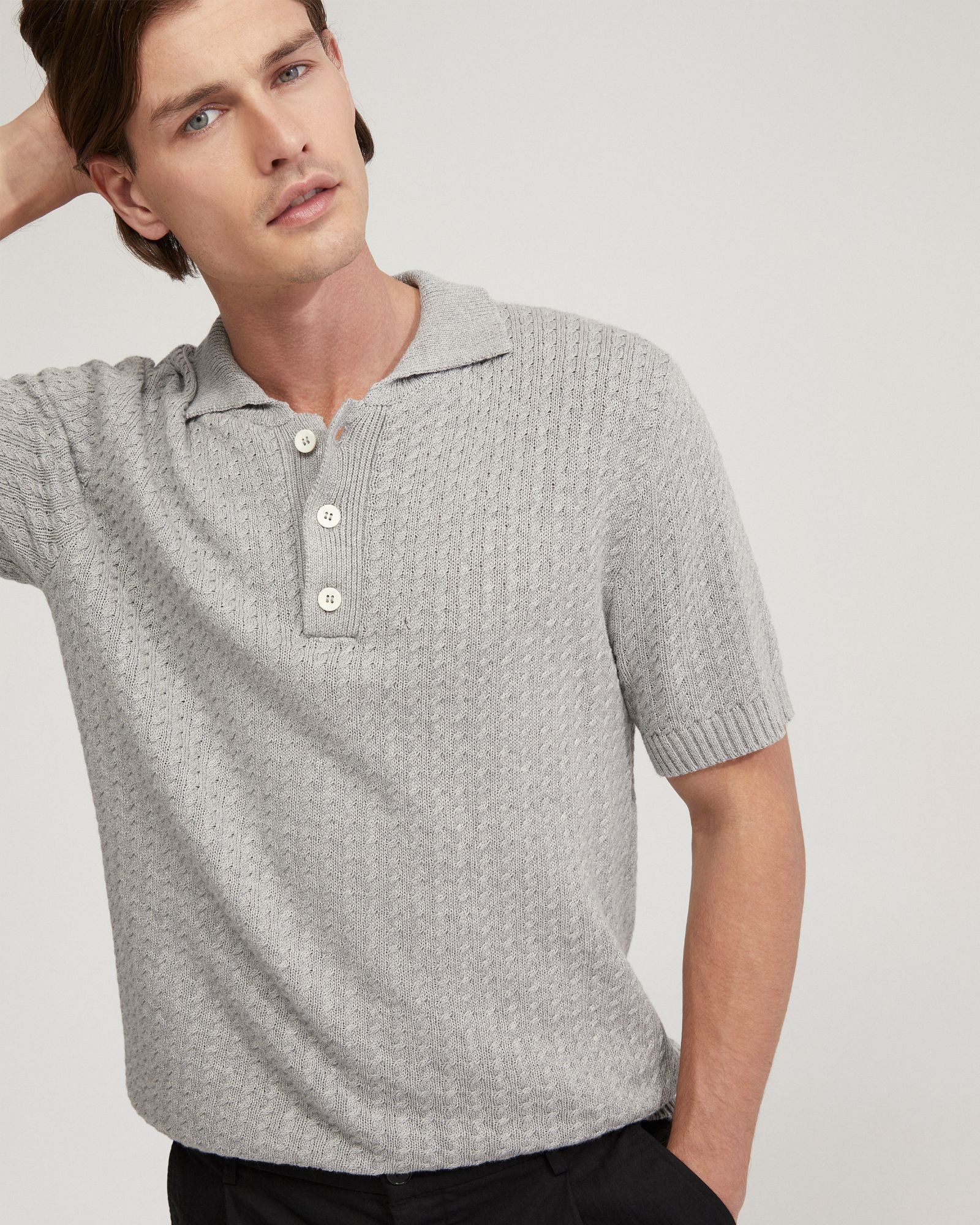 Harrison Cable Knit Polo - Image 11