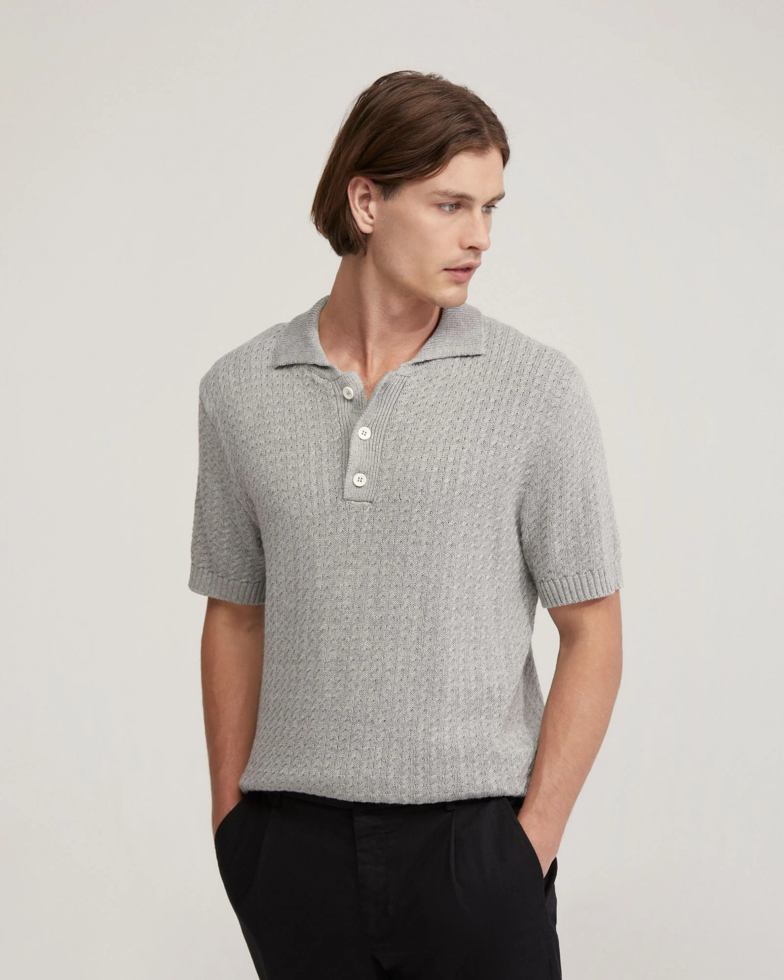 Harrison Cable Knit Polo - Image 12