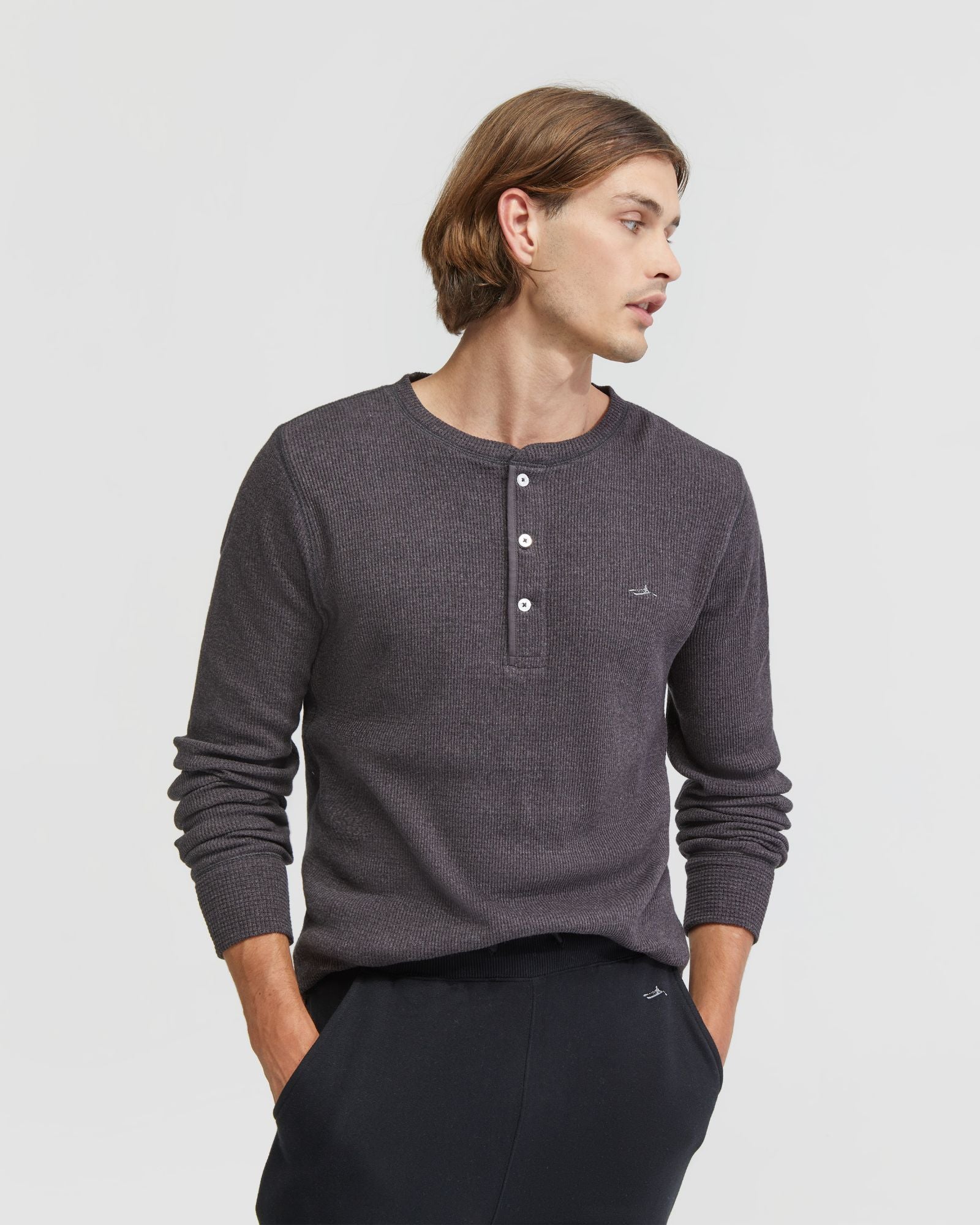Henry Organic Cotton Waffle Long Sleeve Tee - Image 11