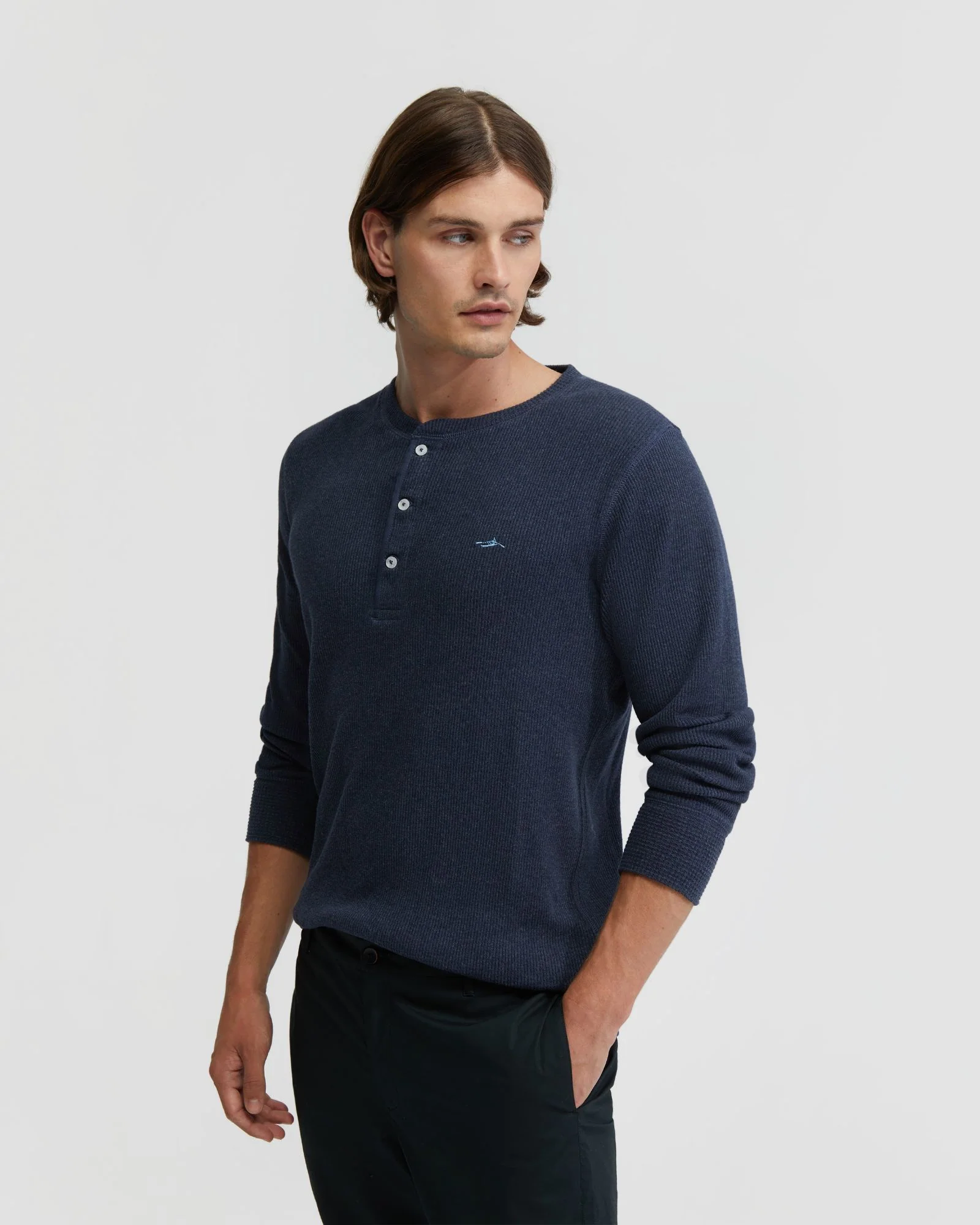 Henry Organic Cotton Waffle Long Sleeve Tee - Image 2