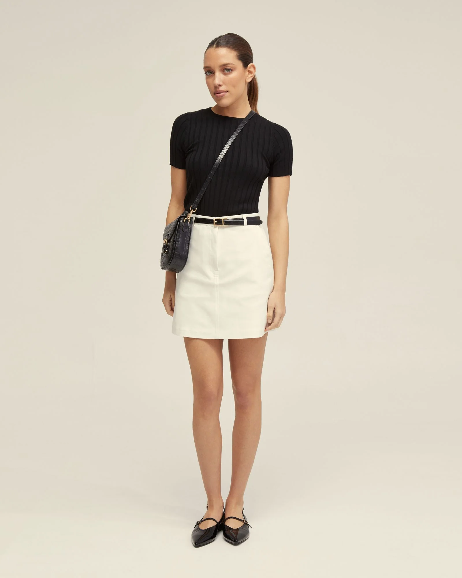 Hepburn Cotton Blend Mini Skirt - Image 11