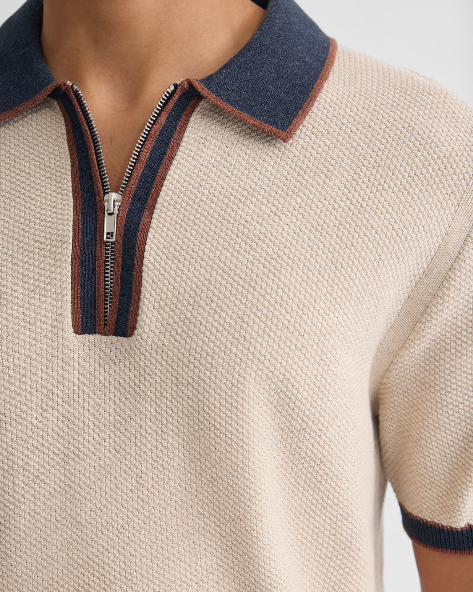 Holden Zip Neck Knitted Polo - Image 14