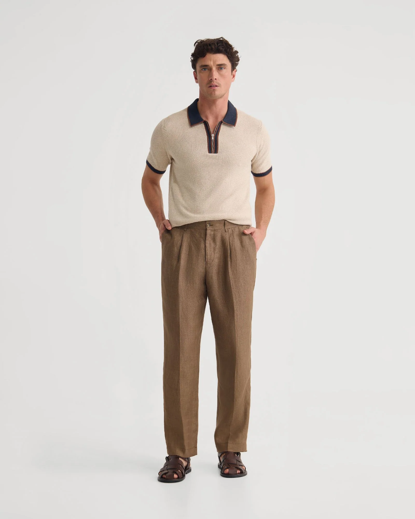 Holden Zip Neck Knitted Polo - Image 15