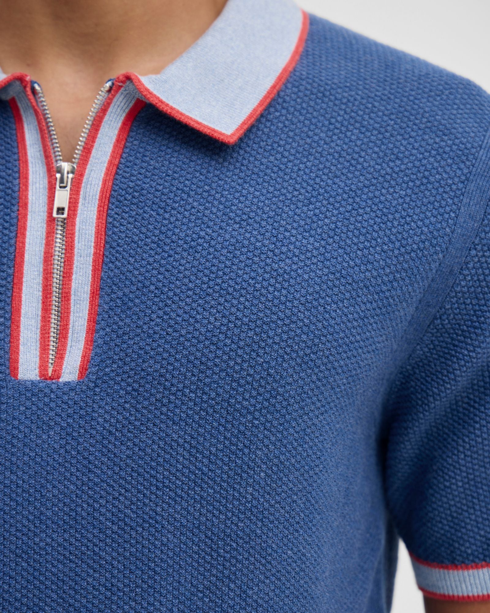 Holden Zip Neck Knitted Polo - Image 7