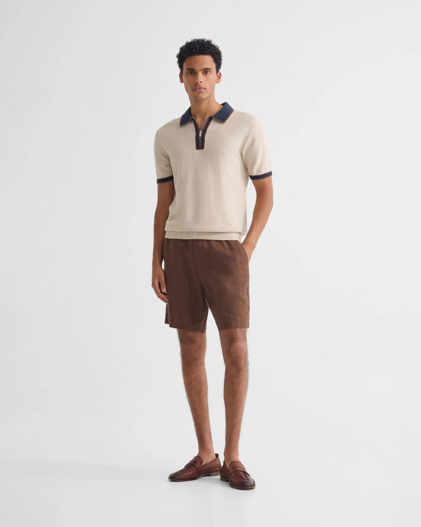 Holden Zip Neck Knitted Polo - Image 9