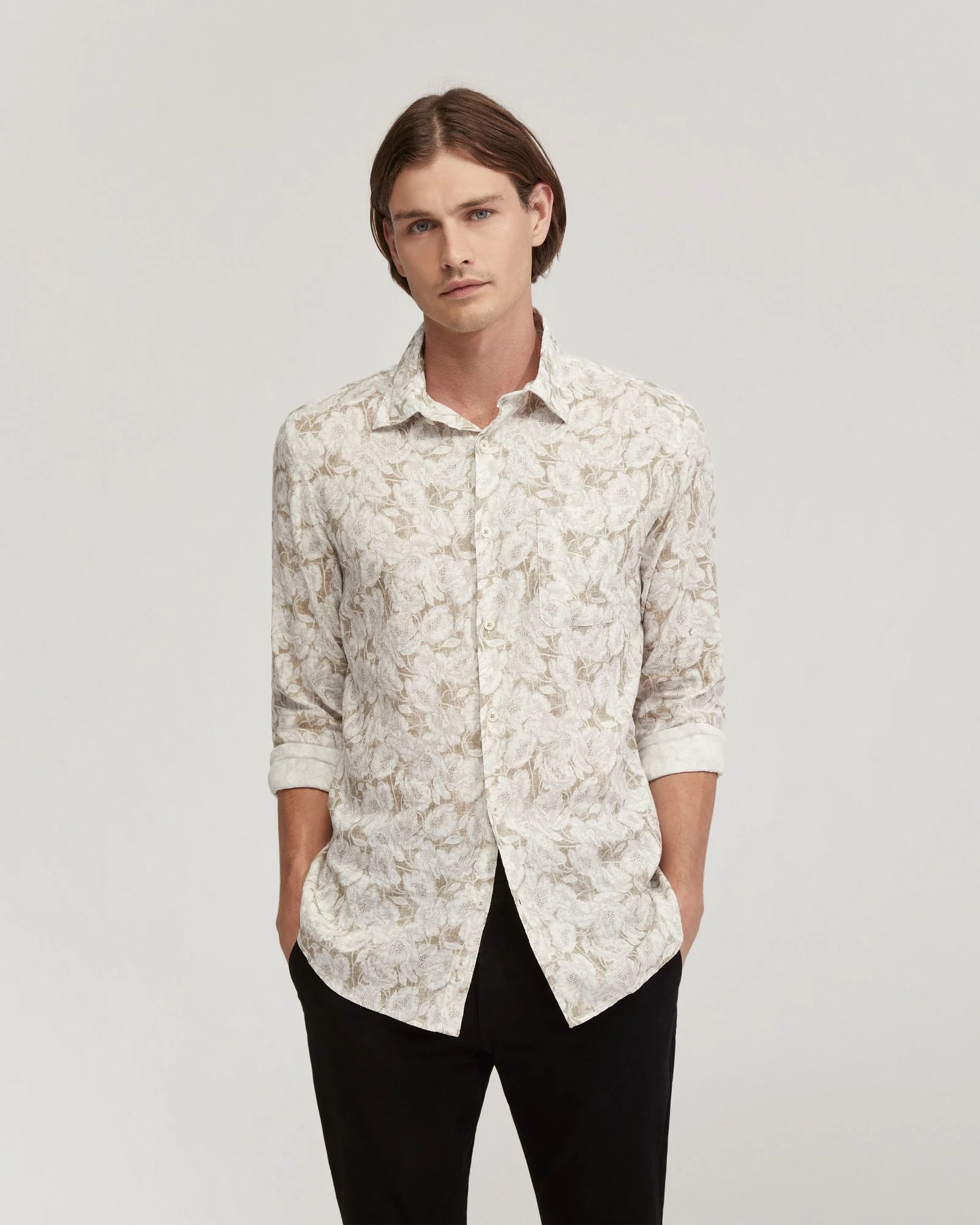 Holloway Linen Blend Printed Shirt - Image 5
