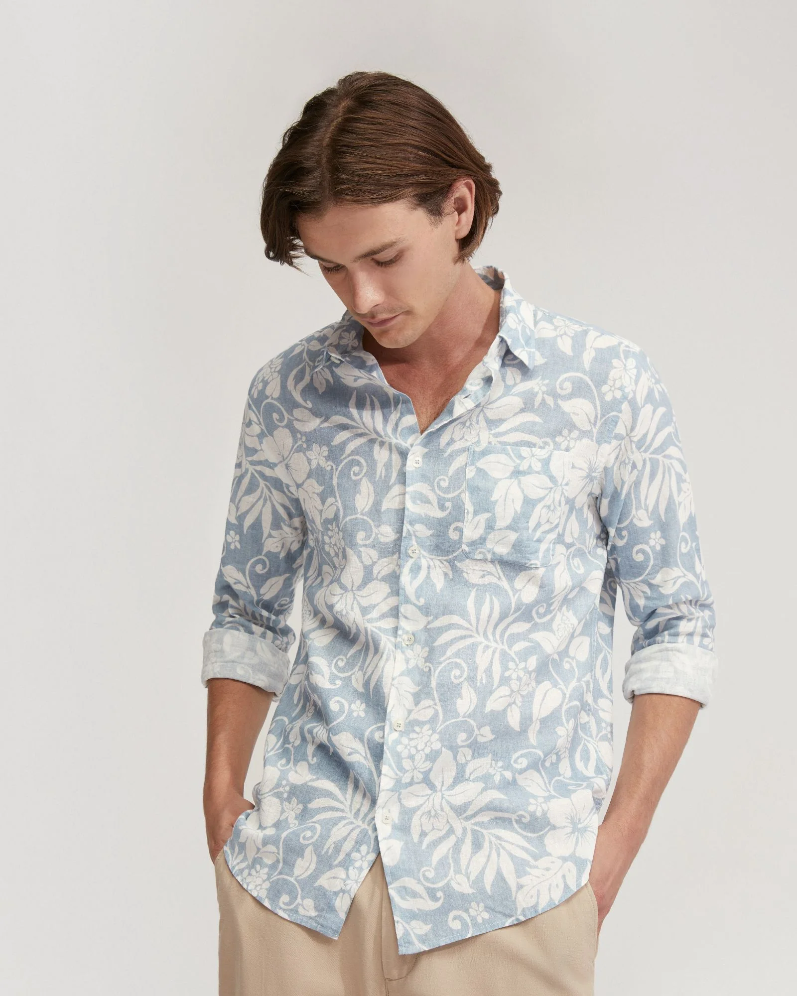 Holloway Linen Blend Printed Shirt - Image 4