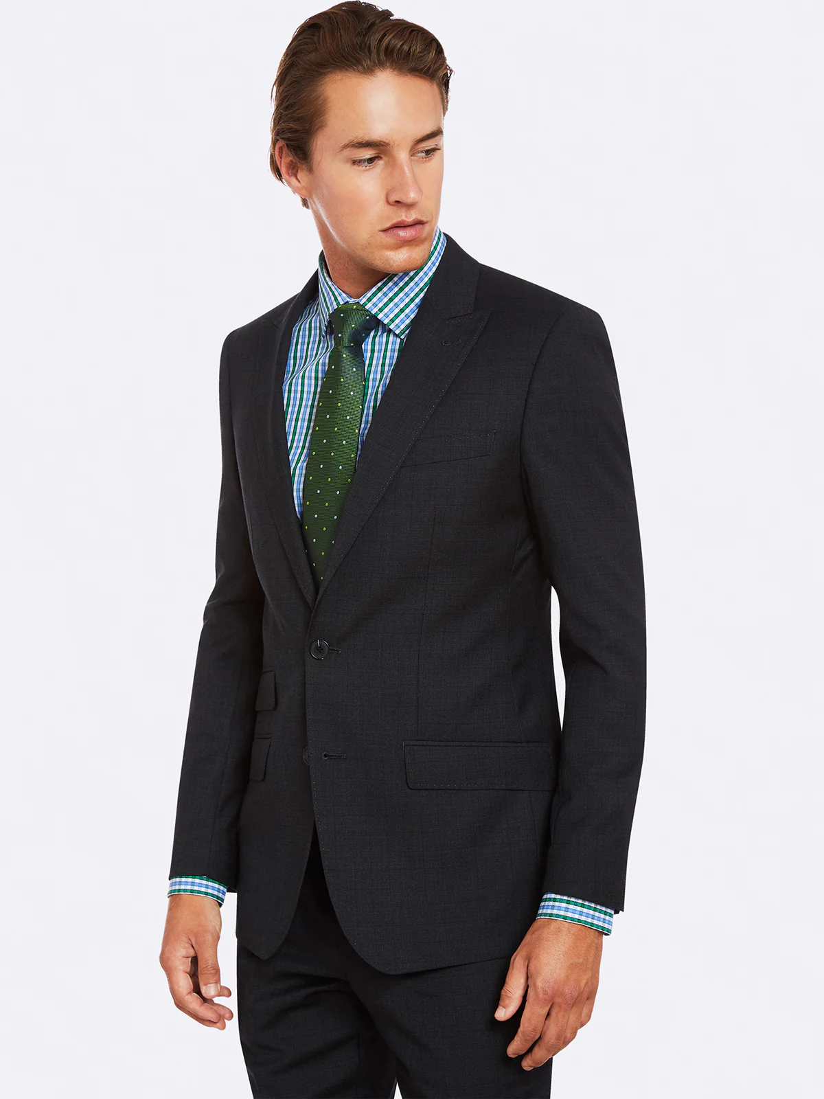 Hopkins Peak Lapel Wool Suit Jacket - Image 4