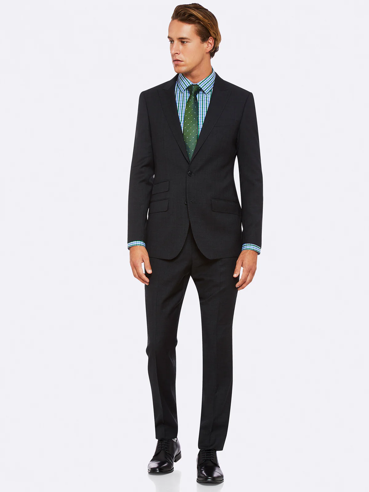 Hopkins Peak Lapel Wool Suit Jacket - Image 6
