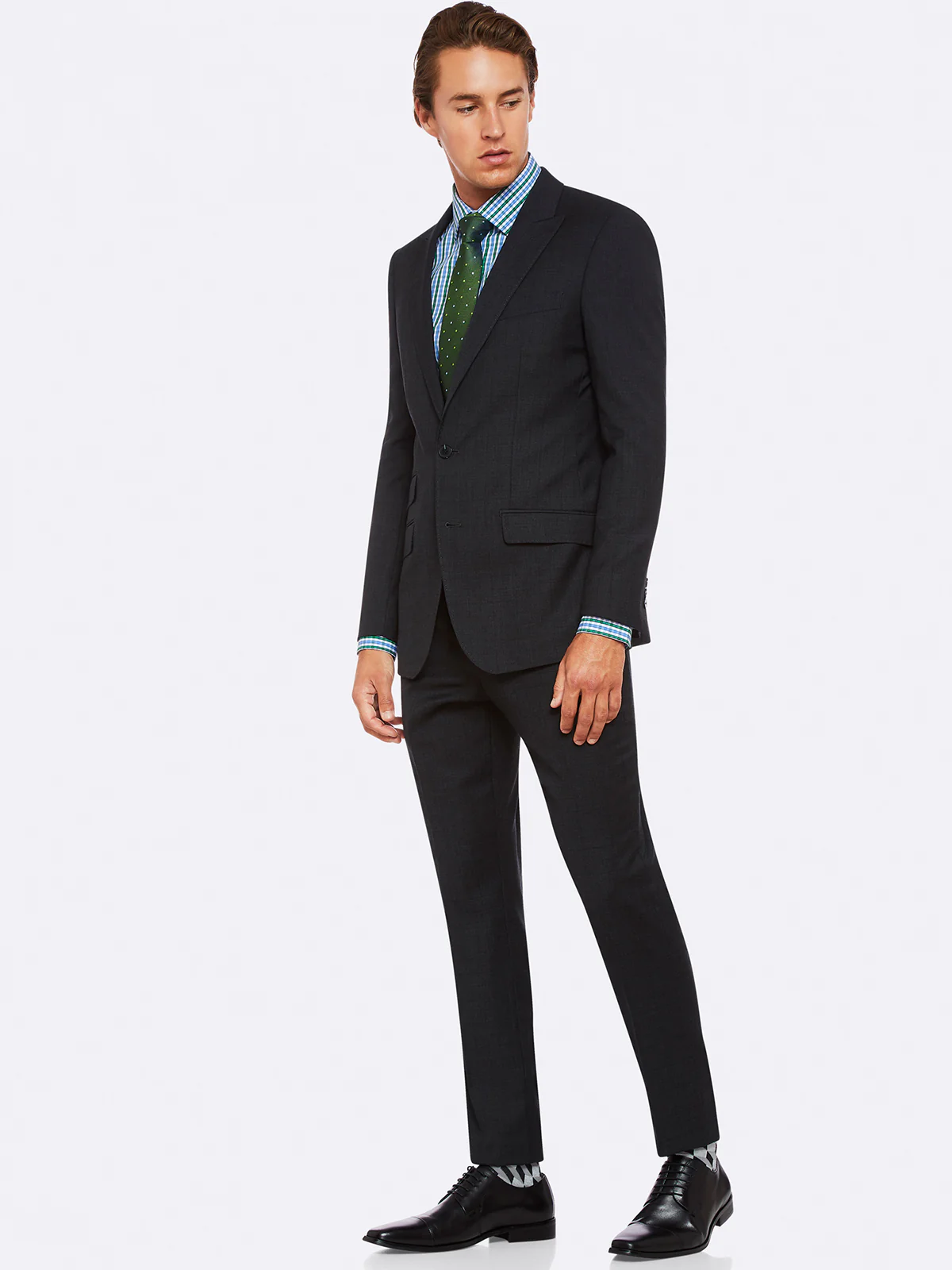 Hopkins Peak Lapel Wool Suit Jacket - Image 7