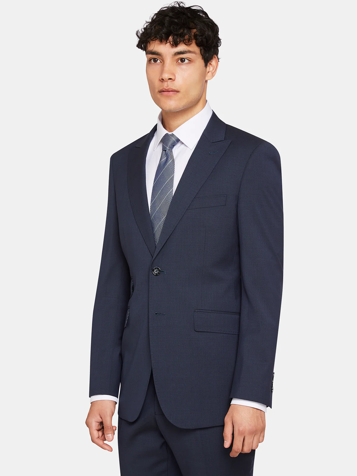 Hopkins Peak Lapel Wool Suit Jacket - Image 4