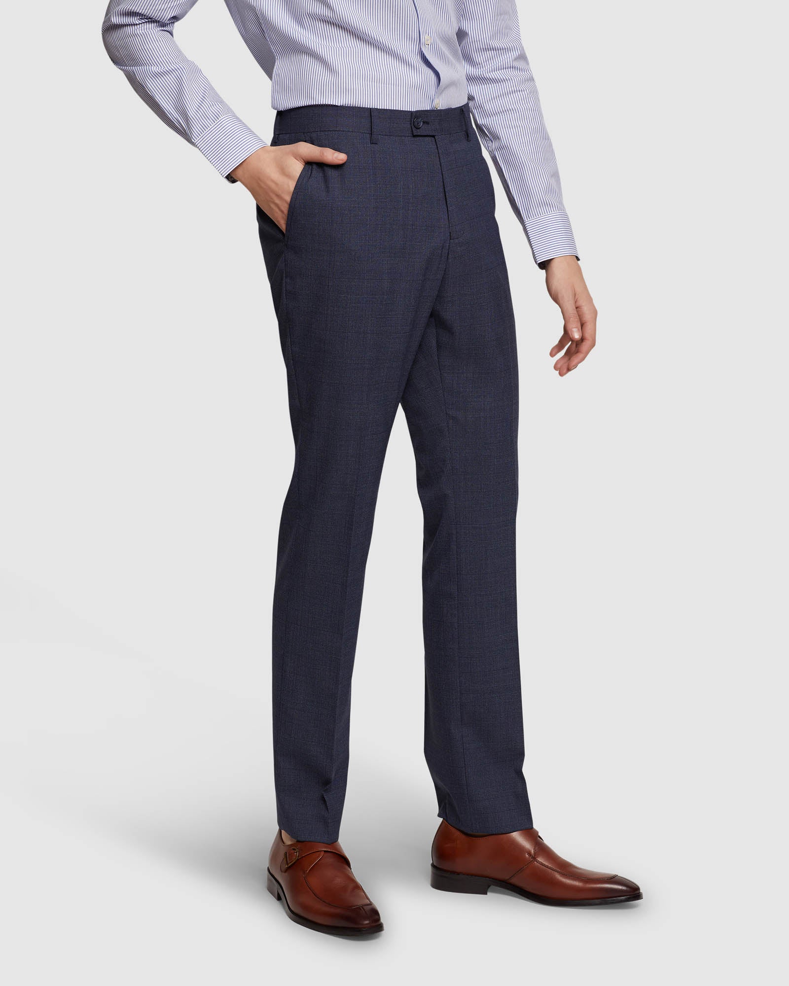 Hopkins Wool Stretch Check Trousers - Image 2