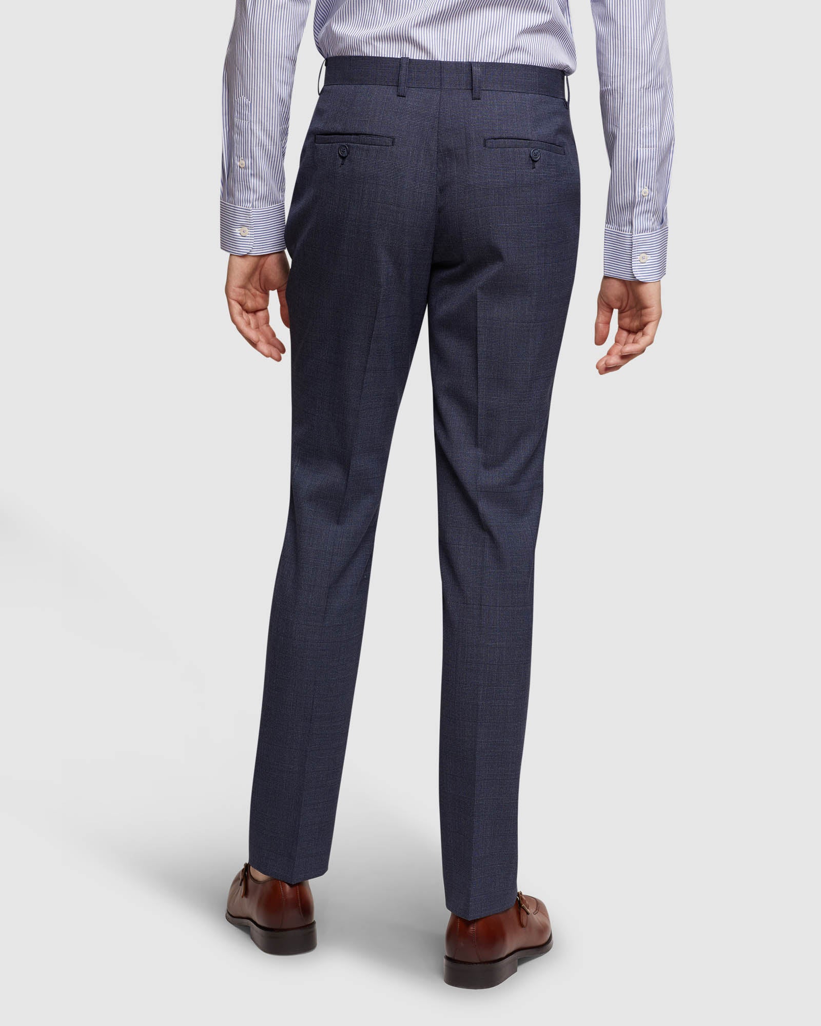 Hopkins Wool Stretch Check Trousers - Image 3