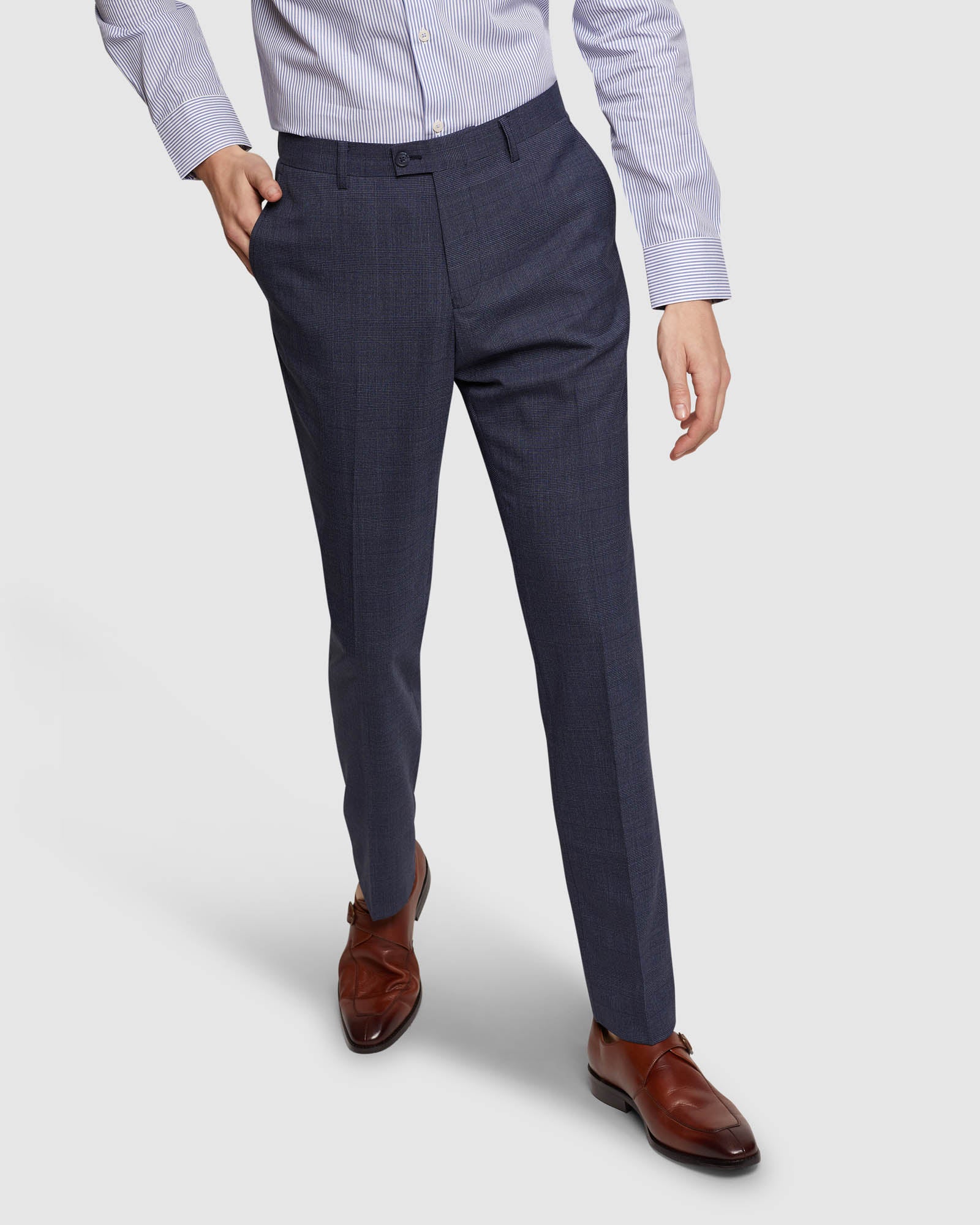 Hopkins Wool Stretch Check Trousers - Image 4