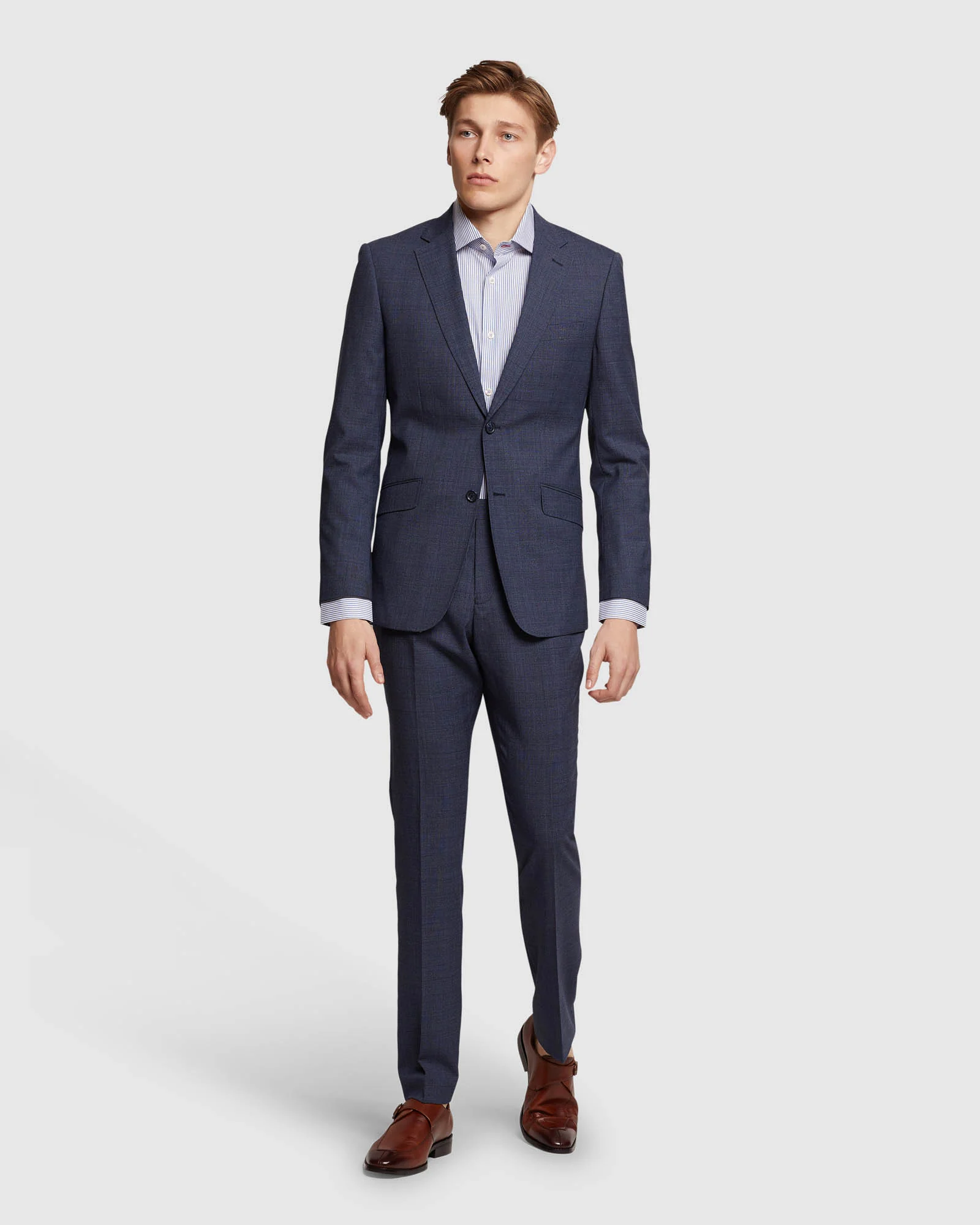Hopkins Wool Stretch Check Trousers - Image 6