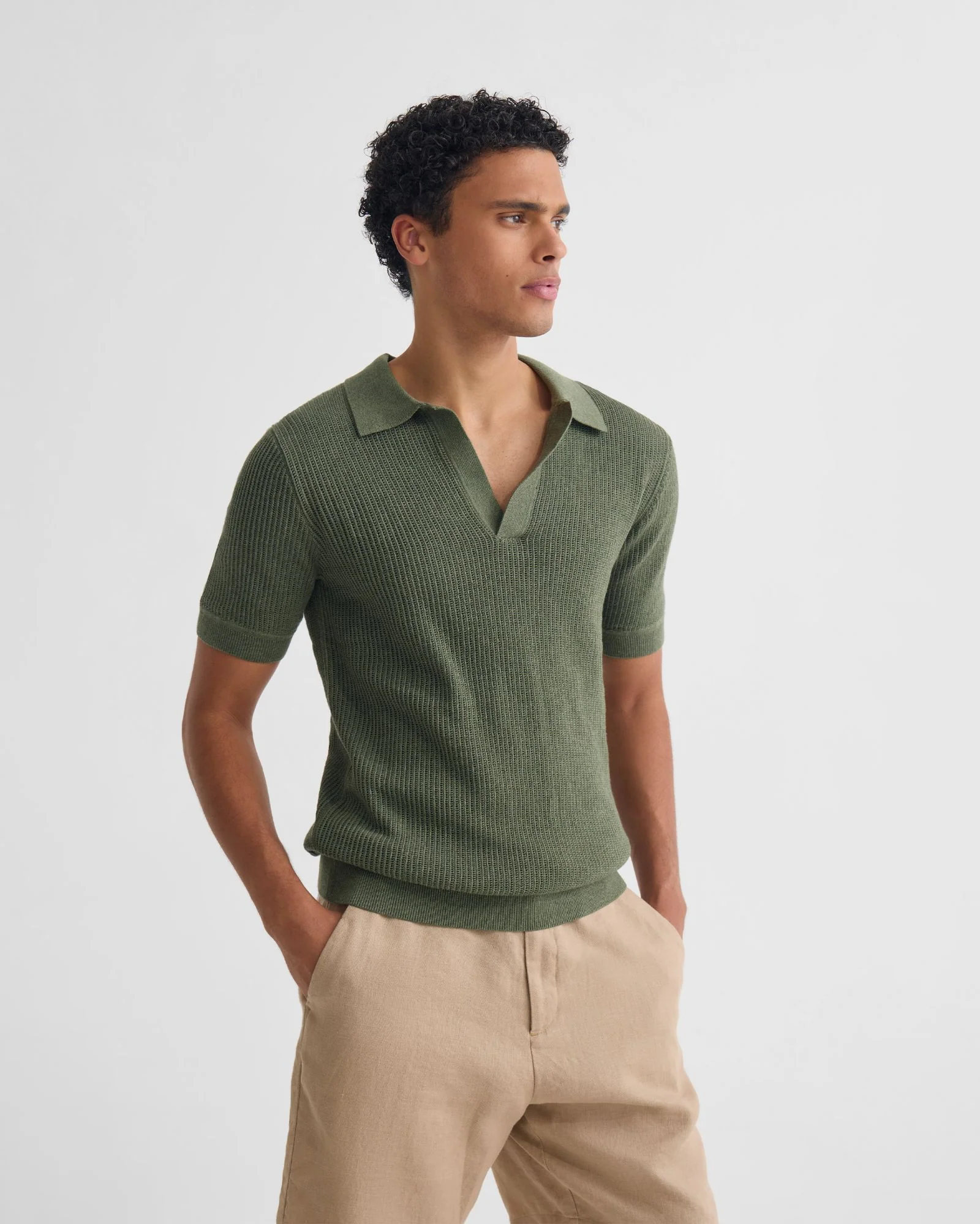Huck Lined Knitted Polo - Image 10