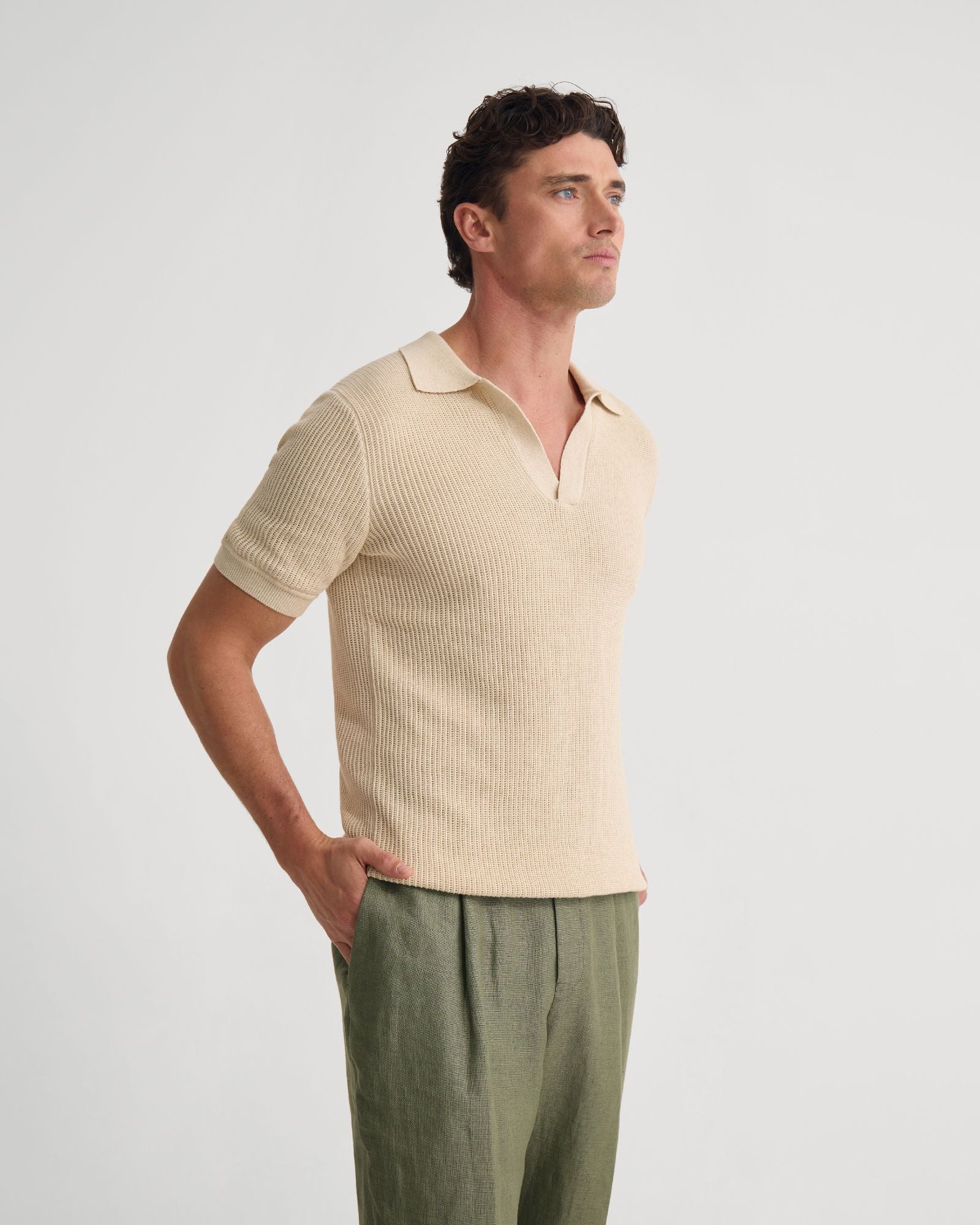 Huck Lined Knitted Polo - Image 18