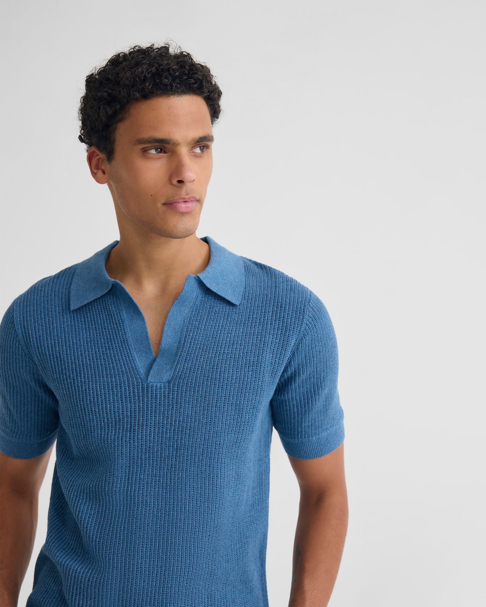 Huck Lined Knitted Polo - Image 5