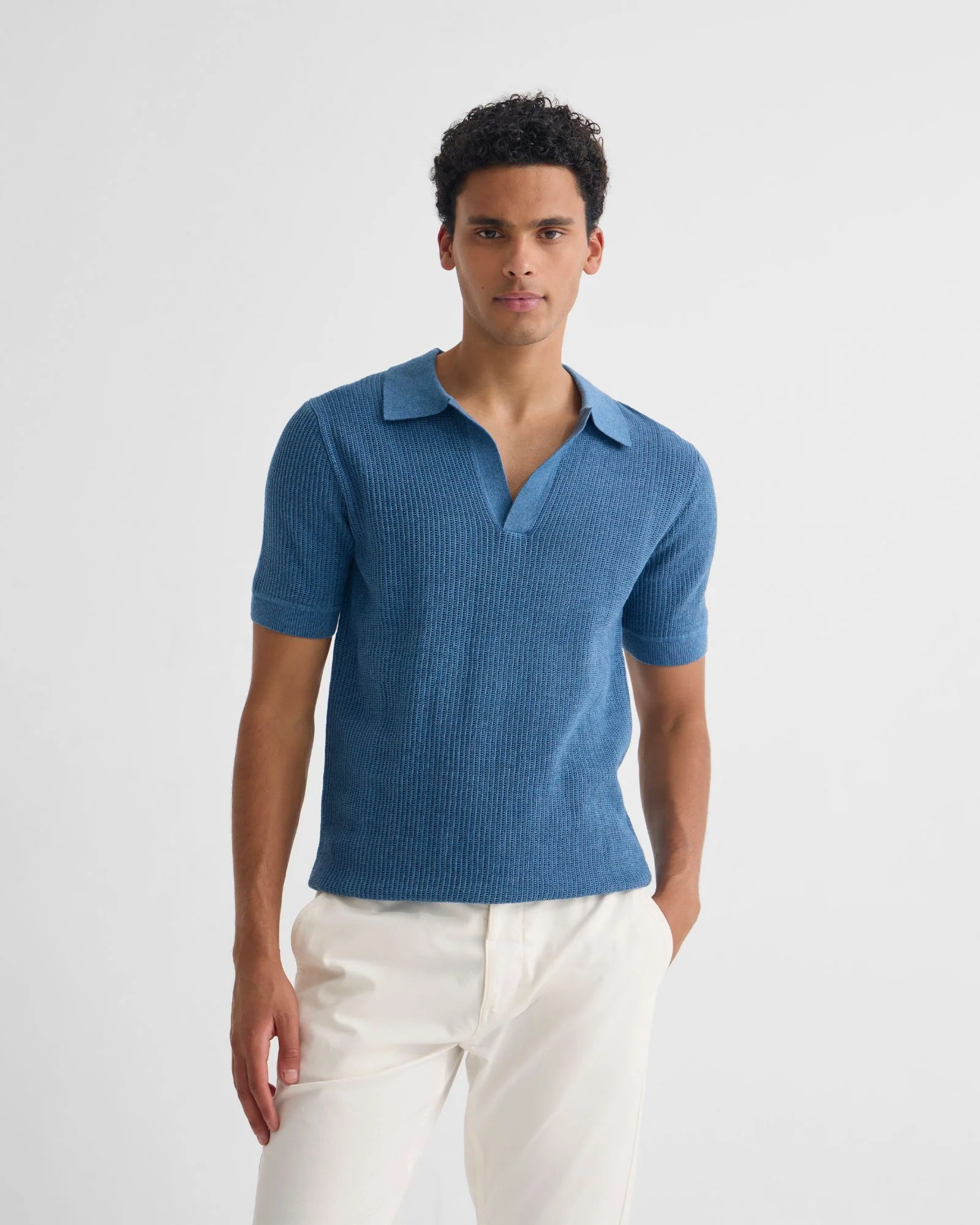 Huck Lined Knitted Polo - Image 6
