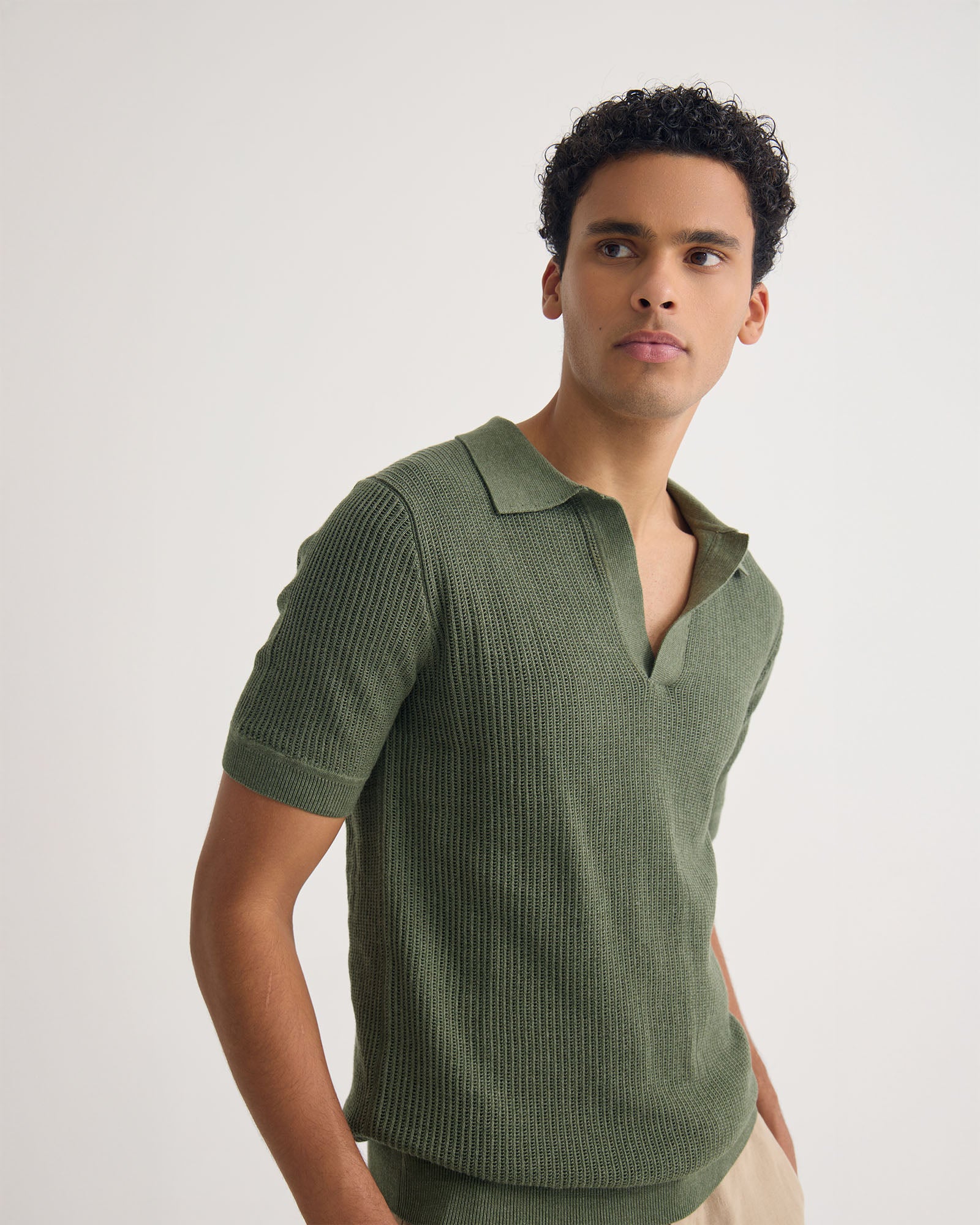 Huck Lined Knitted Polo - Image 9