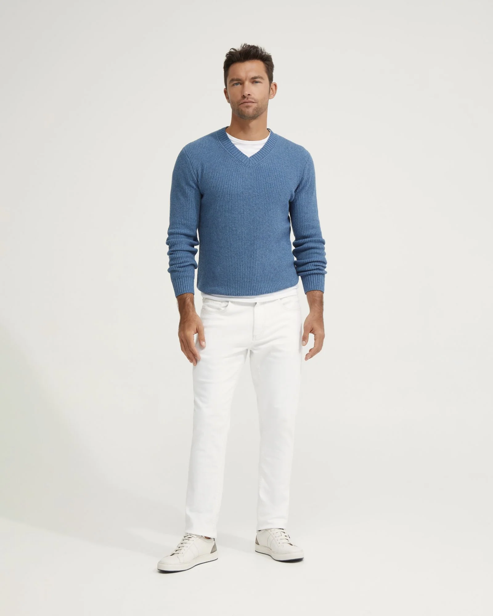 Kane Cotton Rib V-Neck Knit