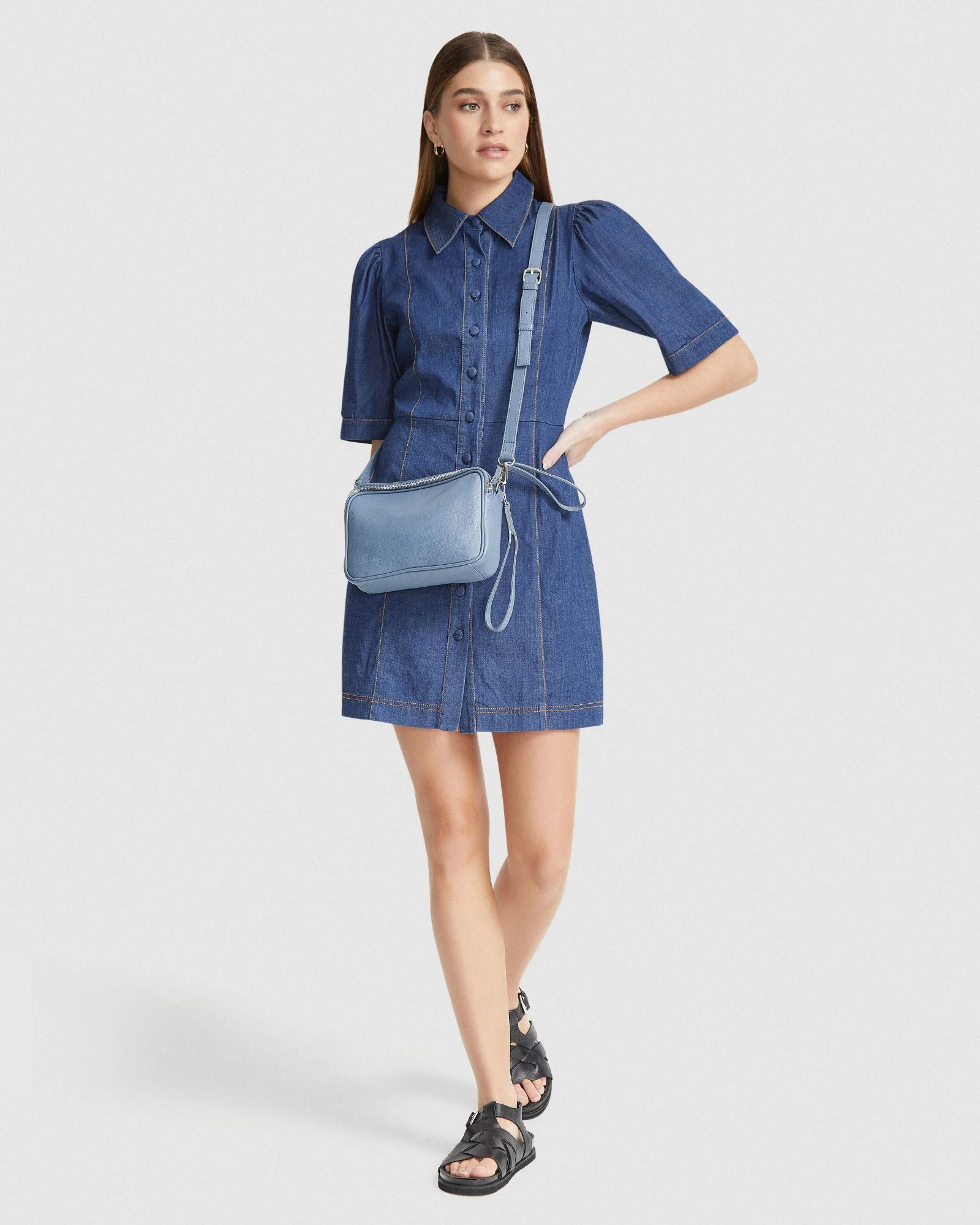 Kate Cross Body Leather Bag - Image 5