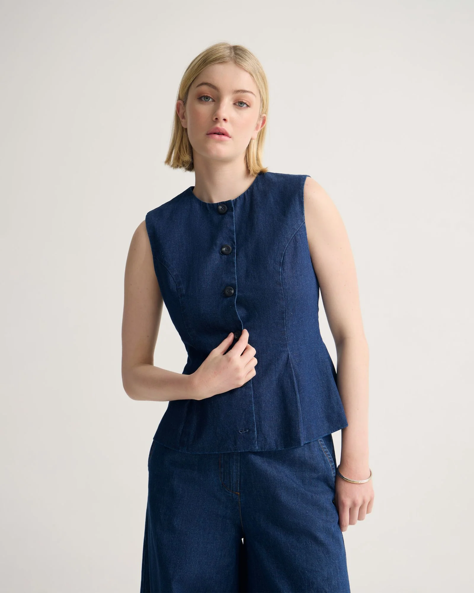 Katie Denim Waistcoat - Image 5