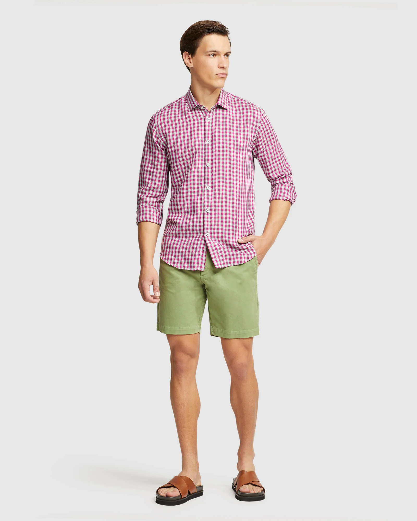 Kenton Linen Blend Checked Shirt - Image 11