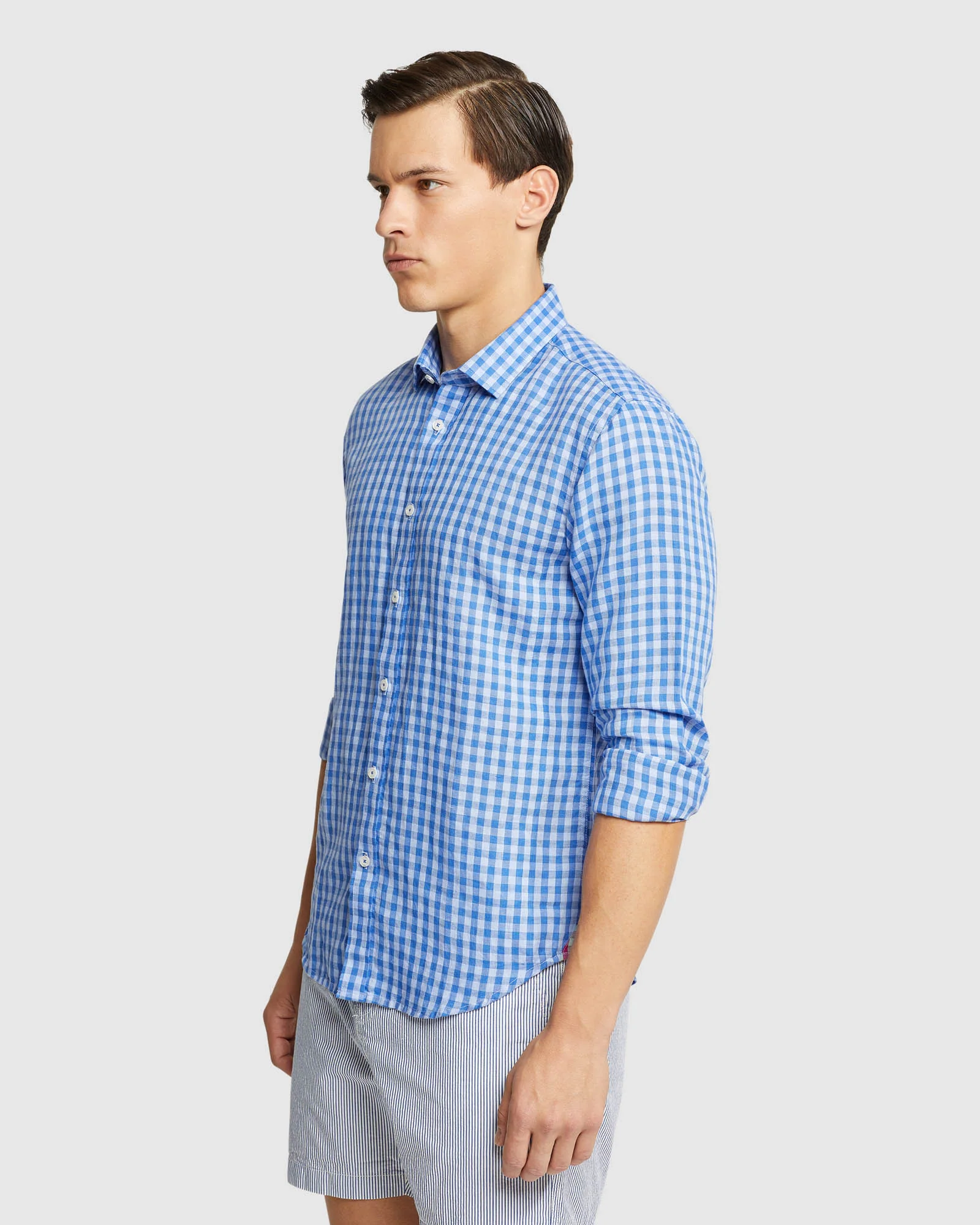 Kenton Linen Blend Checked Shirt - Image 2