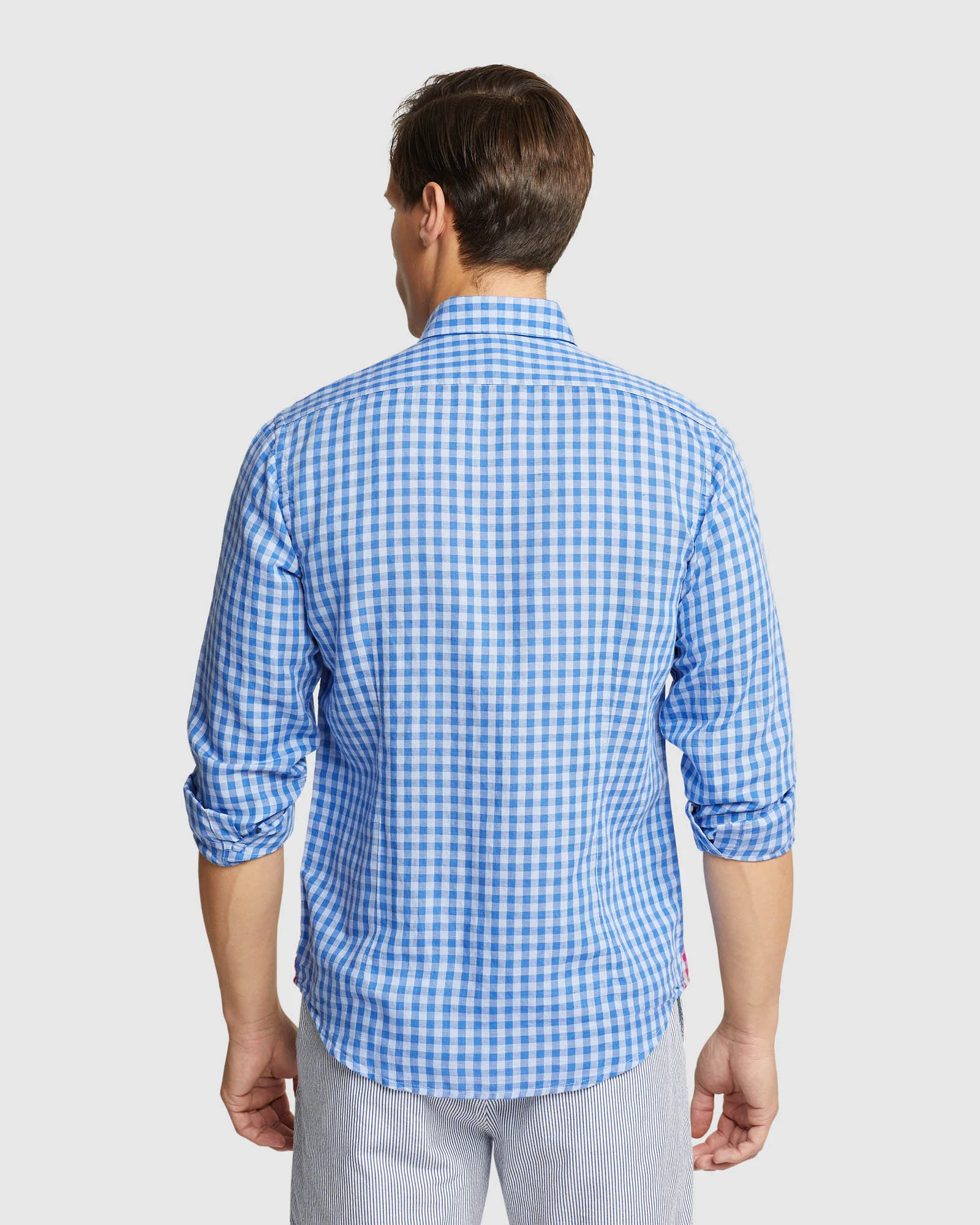 Kenton Linen Blend Checked Shirt - Image 3