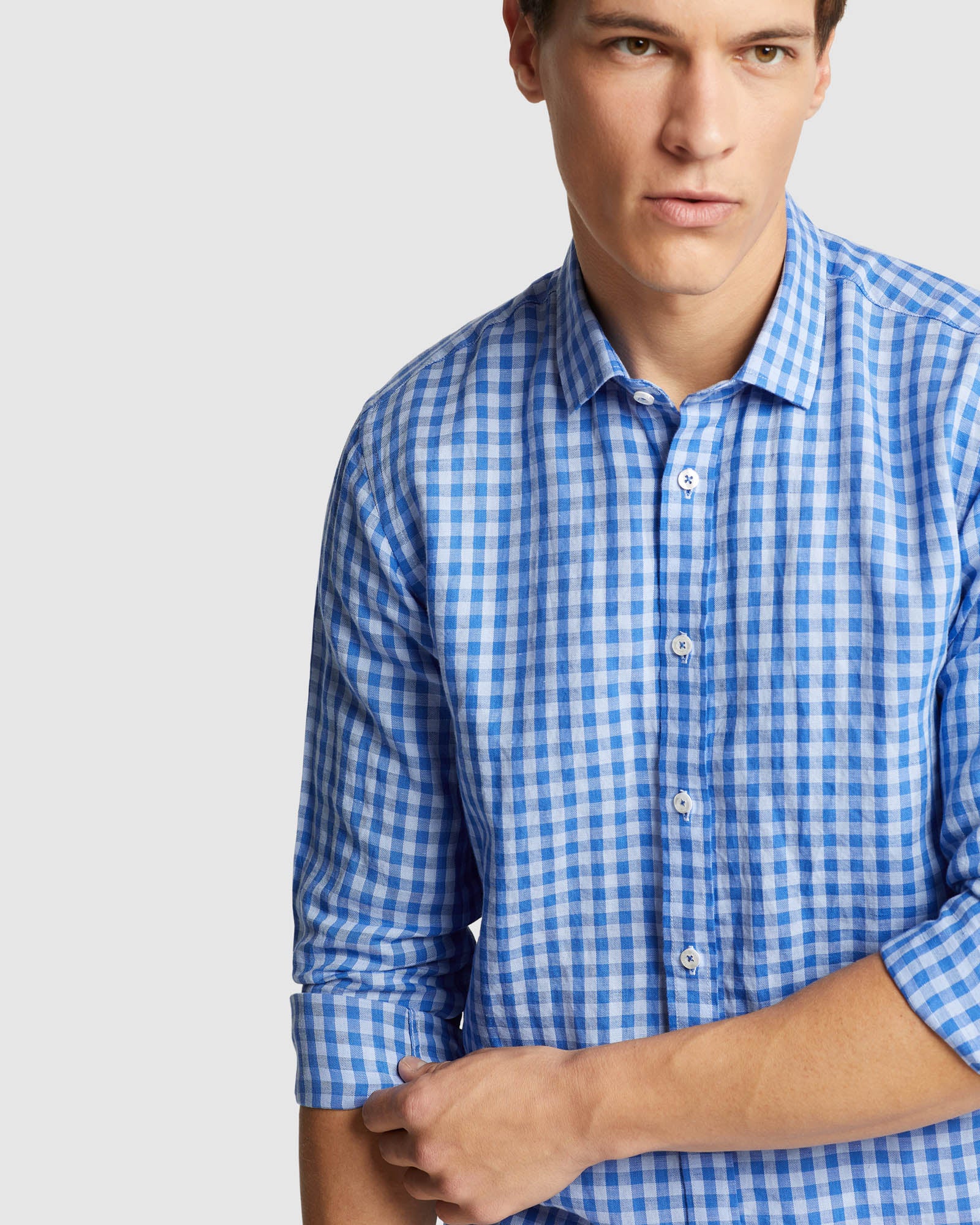 Kenton Linen Blend Checked Shirt - Image 4