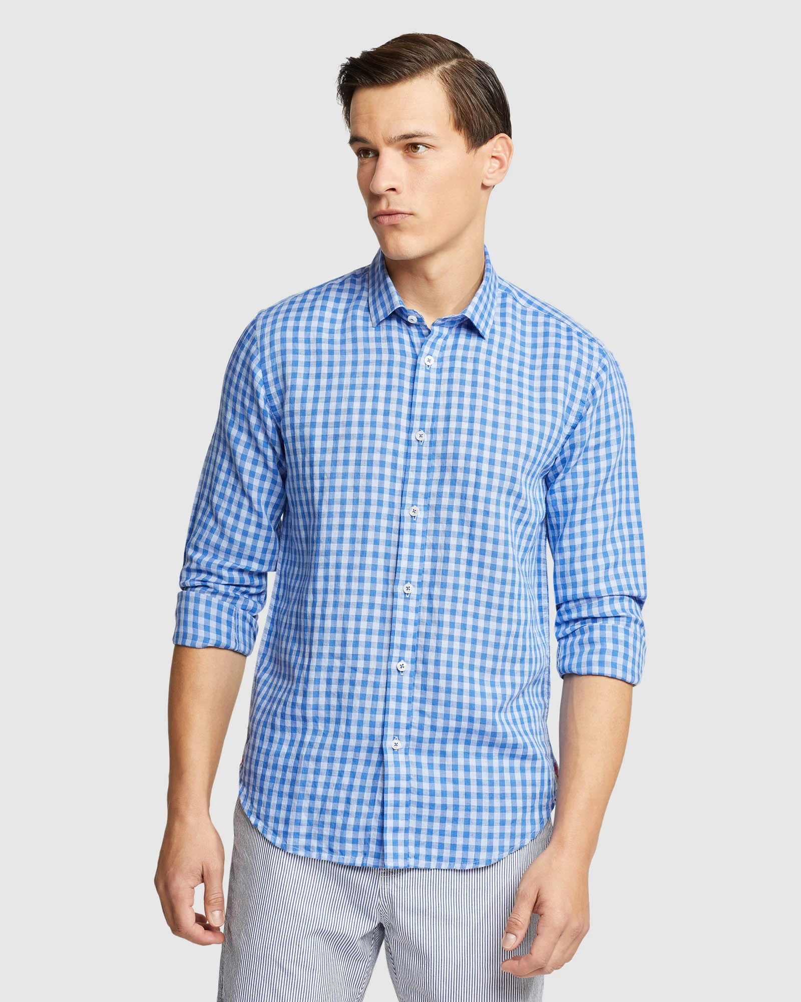 Kenton Linen Blend Checked Shirt - Image 5